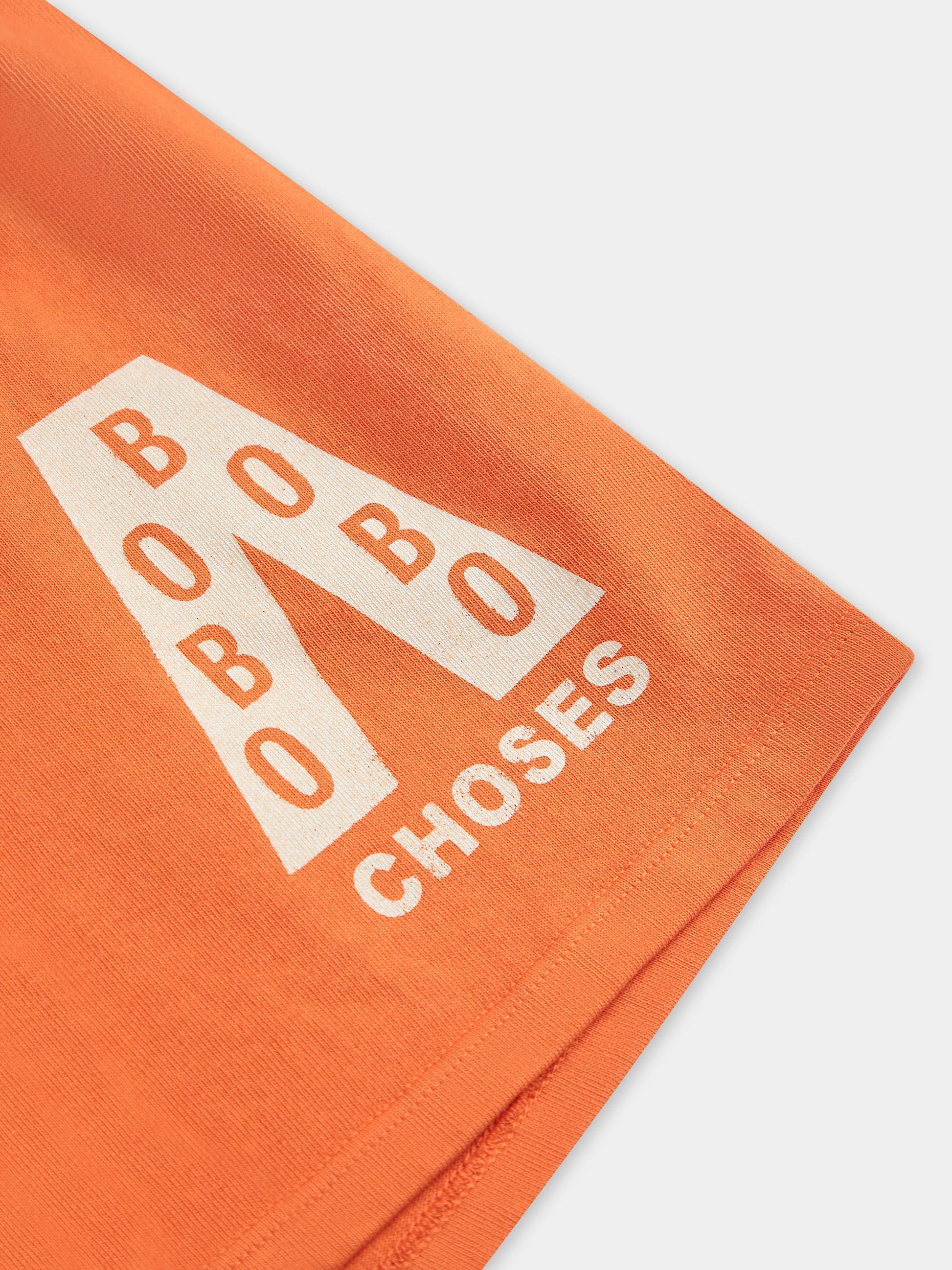 Shorts arancioni per bambini con logo,Bobo Choses,B125AC132