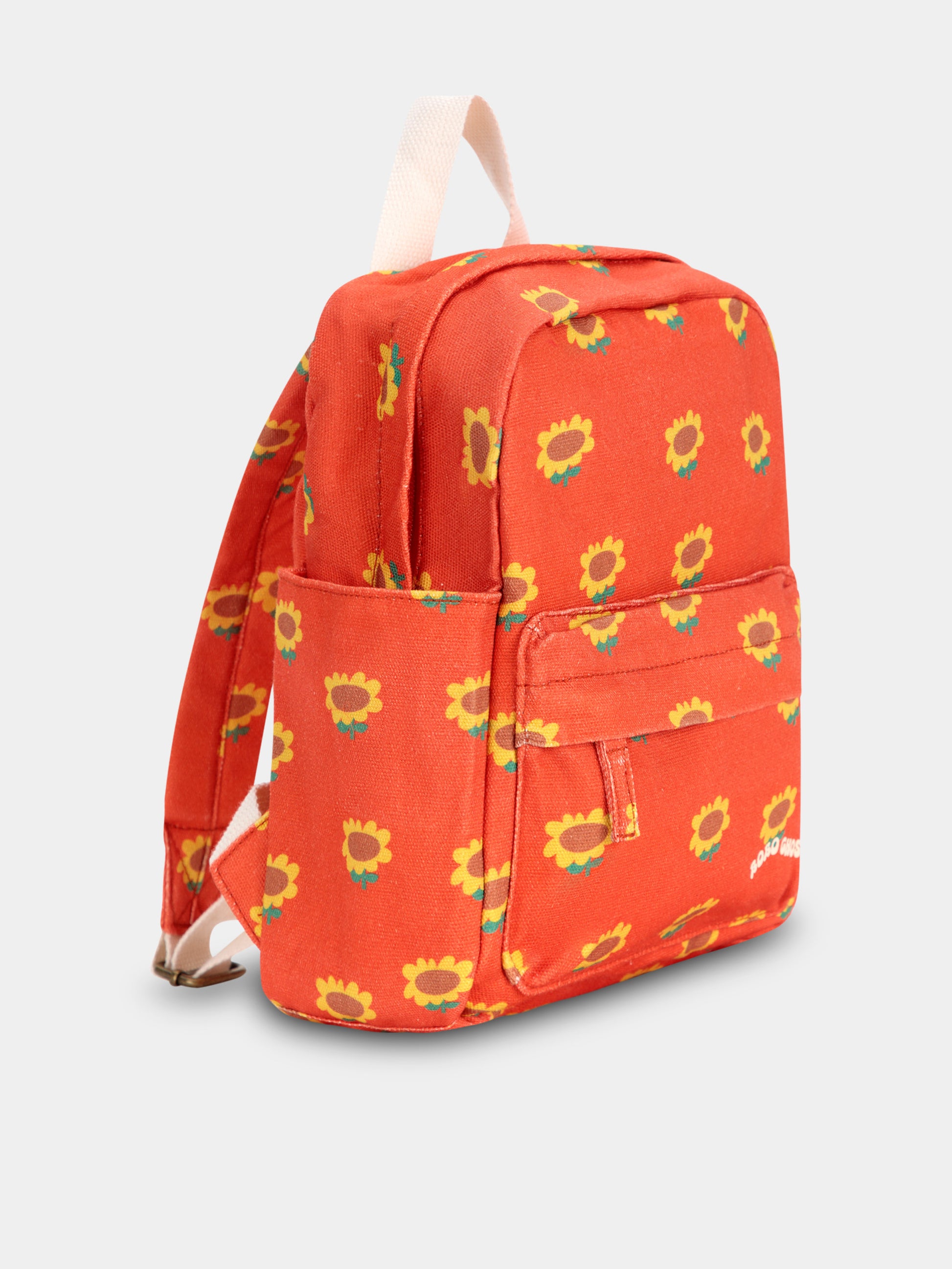 Zaino rosso per bambina con girasoli,Bobo Choses,B125AH015