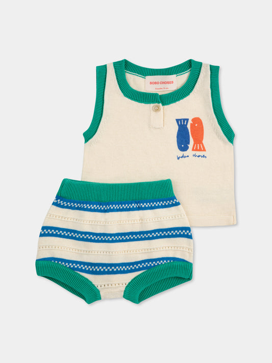 Completo avorio per neonati con logo,Bobo Choses,B125AB106