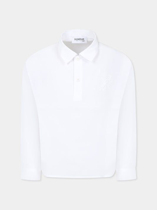 White shirt for boy with logo