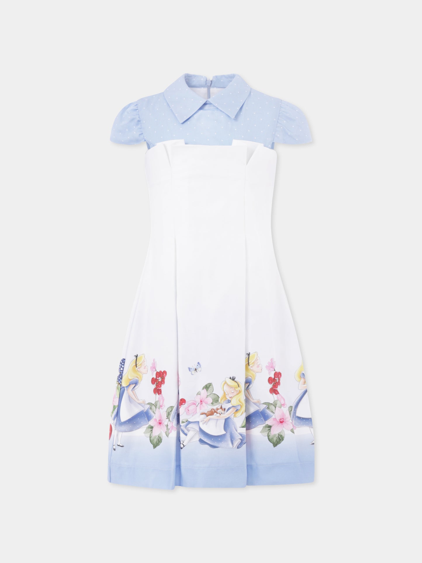 White dress for girl with Alice in Wonderland