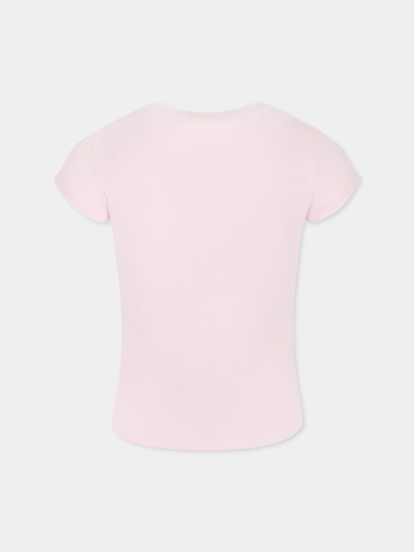 Pink t-shirt for girl with Alice in Wonderland