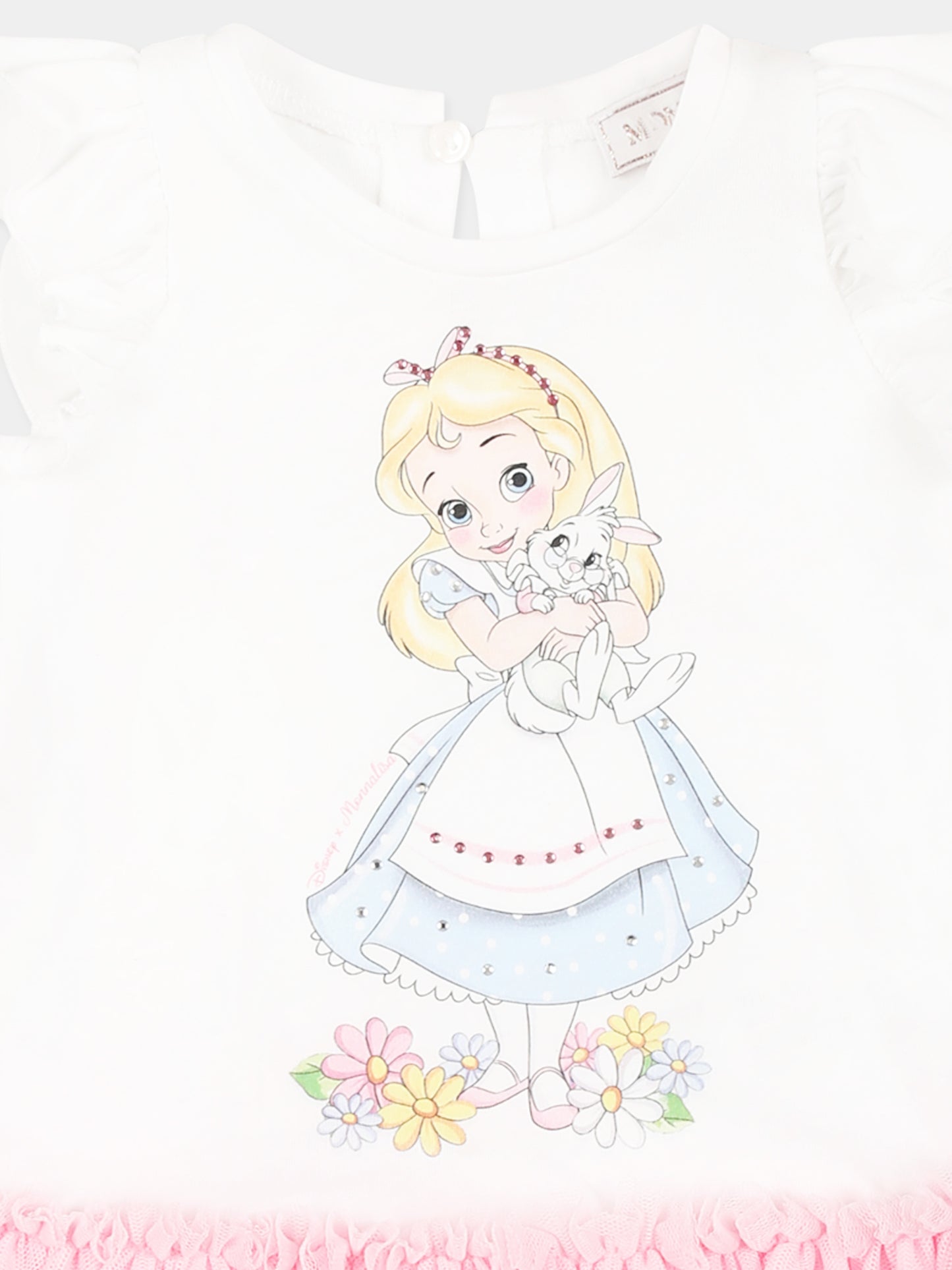 Multicolor dress for baby girl with Alice in  Wonderland