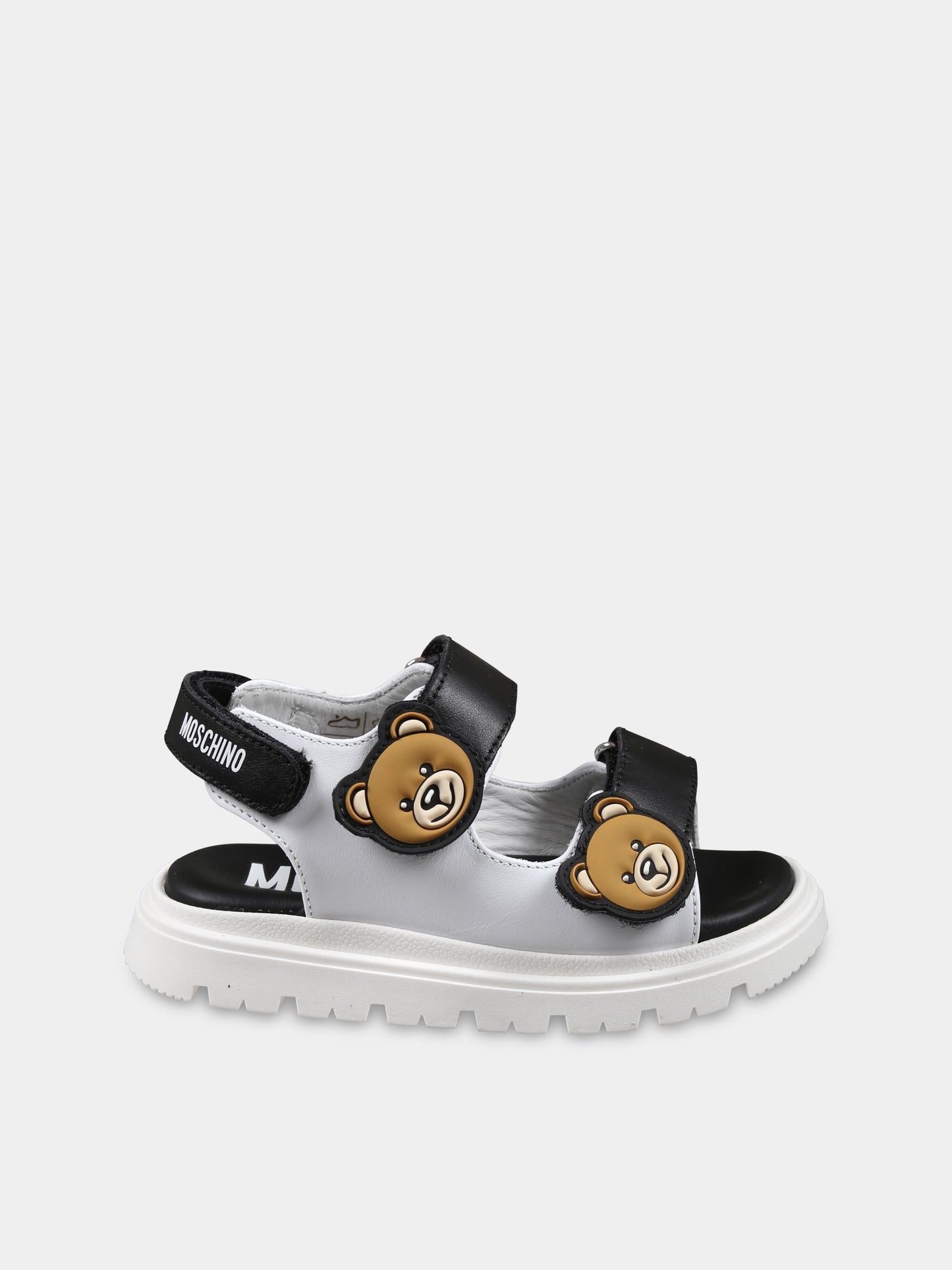 Sandali bianchi per bambini con Teddy Bear,Moschino Kids,80549 2