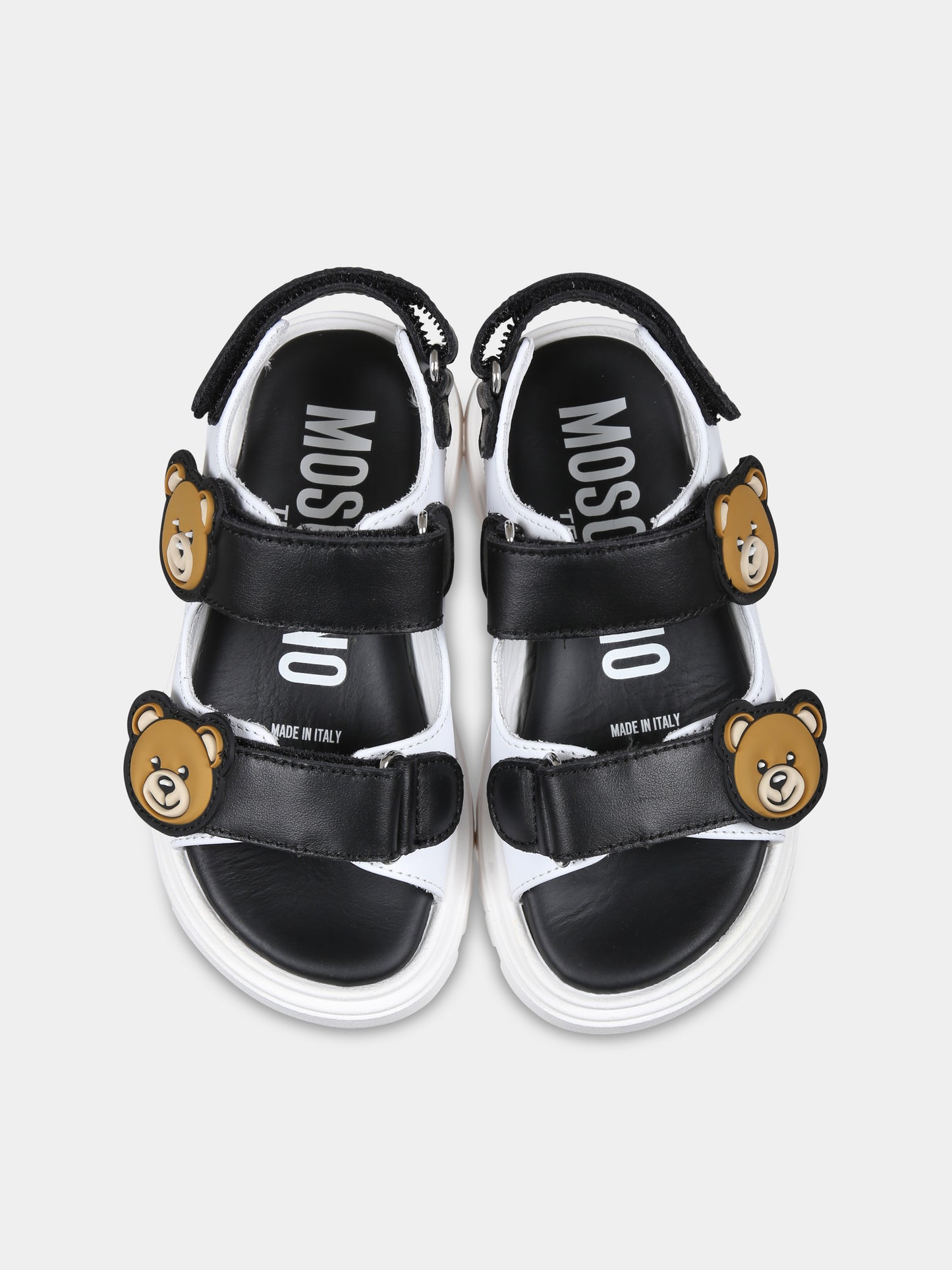 Sandali bianchi per bambini con Teddy Bear,Moschino Kids,80549 2
