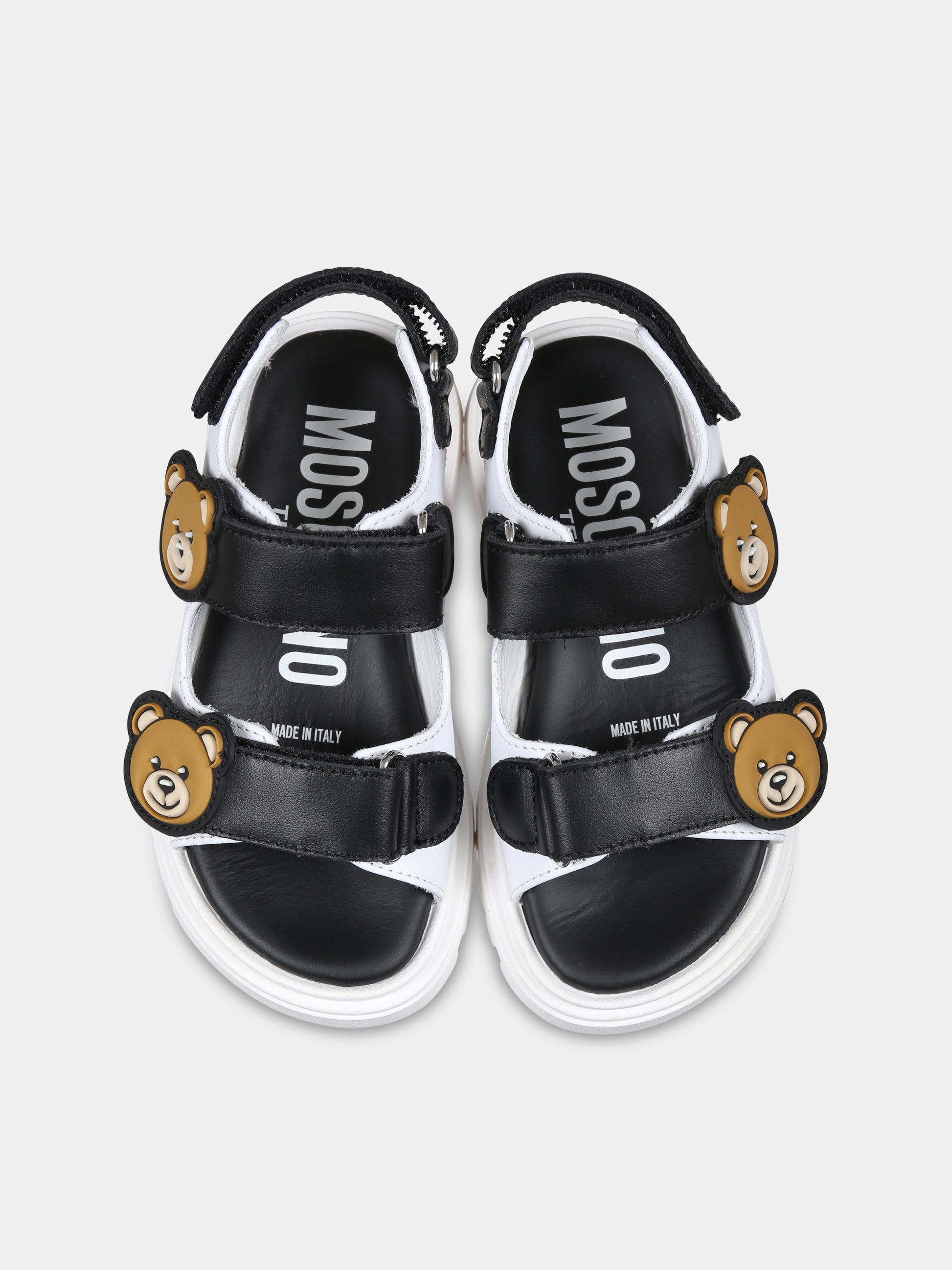 Sandali bianchi per bambini con Teddy Bear,Moschino Kids,80549 2