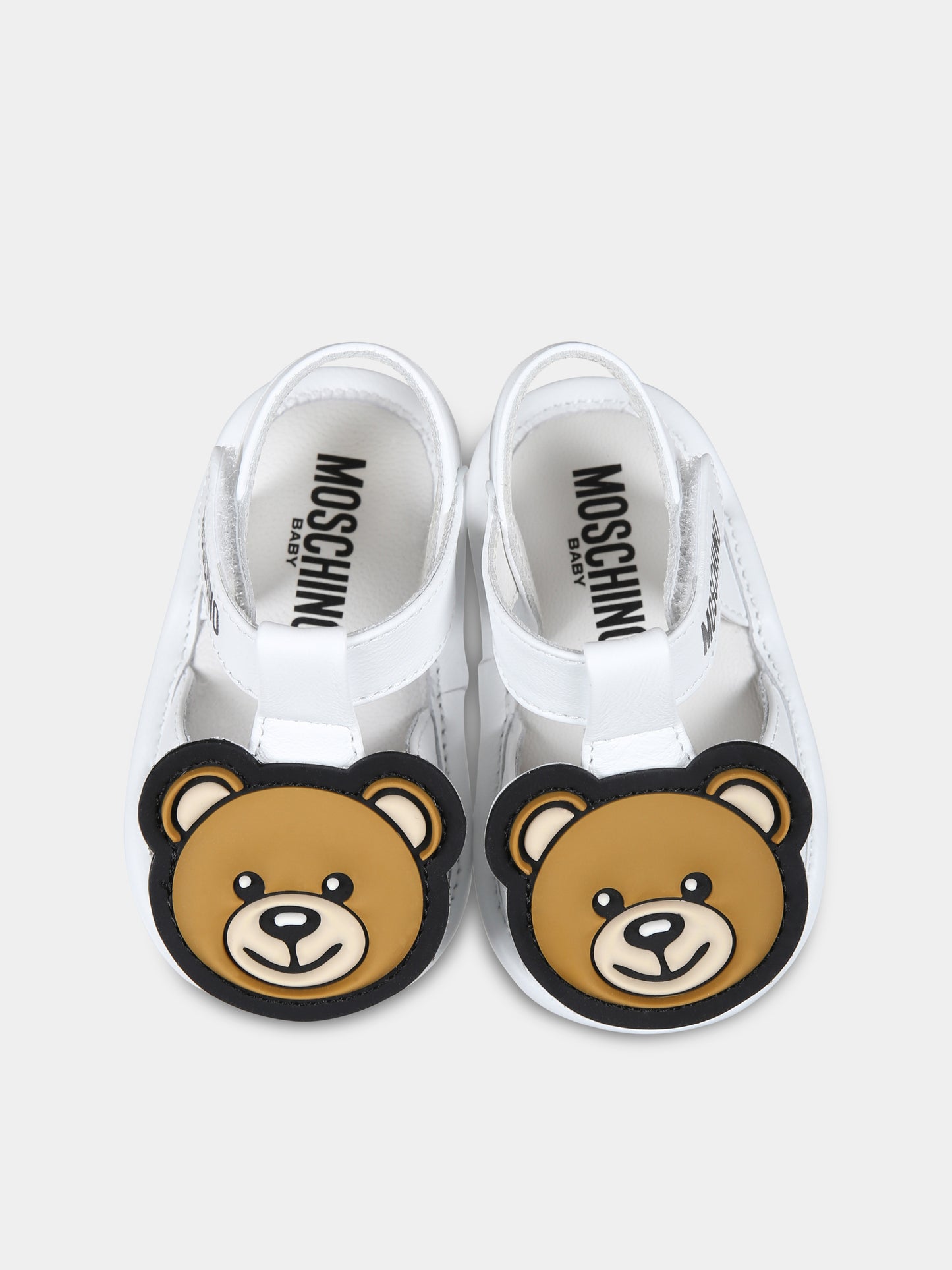 Ragnetti bianchi per neonati con Teddy Bear,Moschino Kids,80387 1