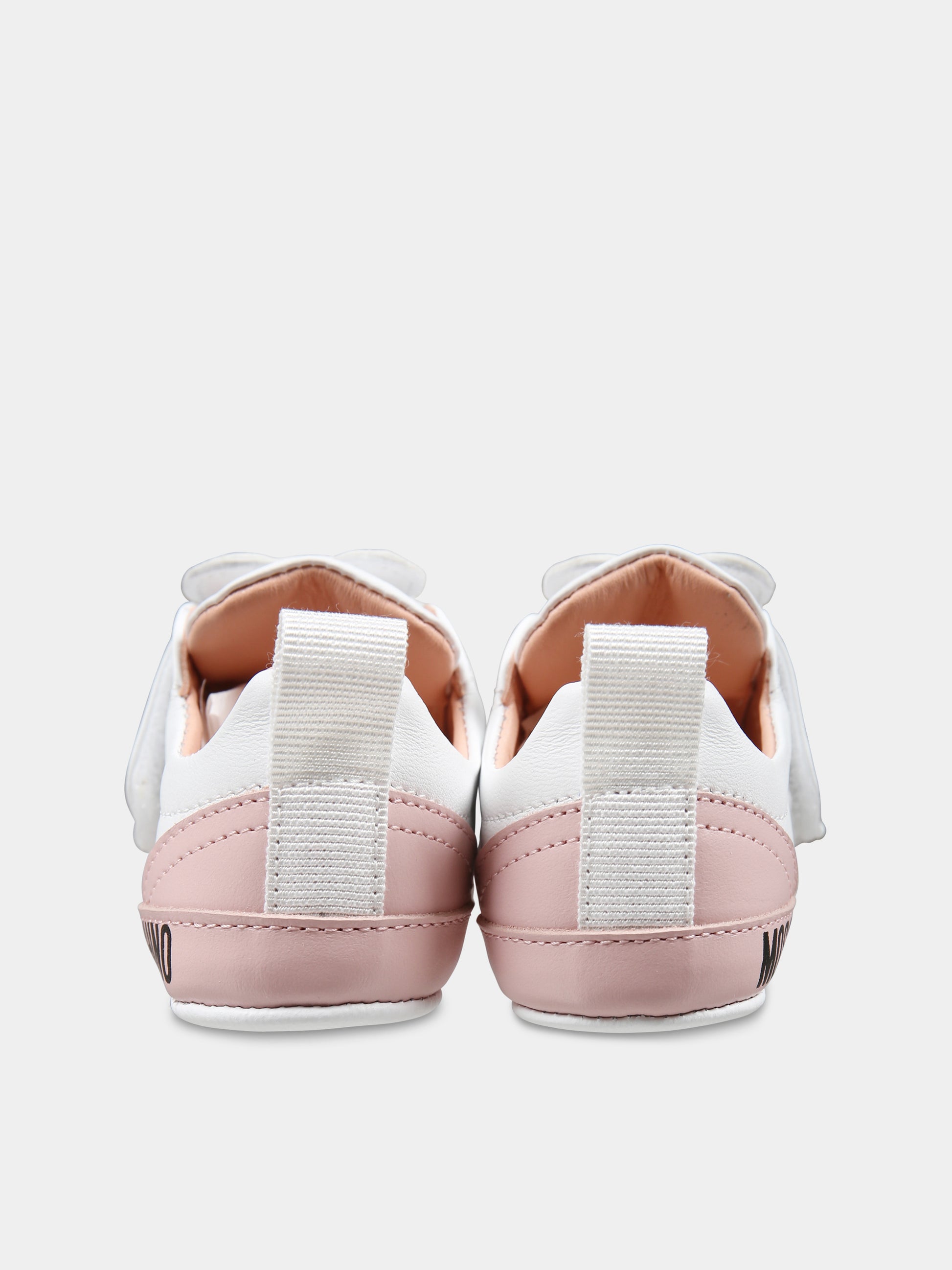 Sneakers rosa per neonata con Teddy Bear,Moschino Kids,80397 1