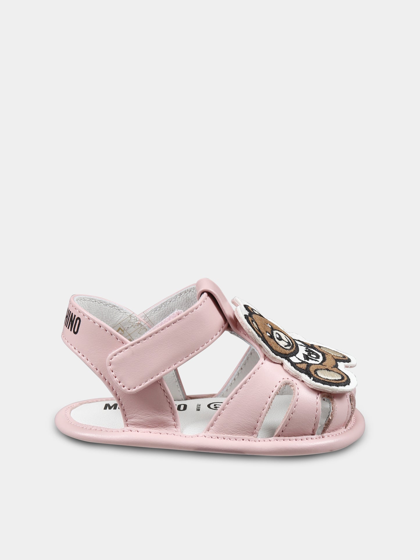 Ragnetti rosa per neonata con Teddy Bear,Moschino Kids,80386 1