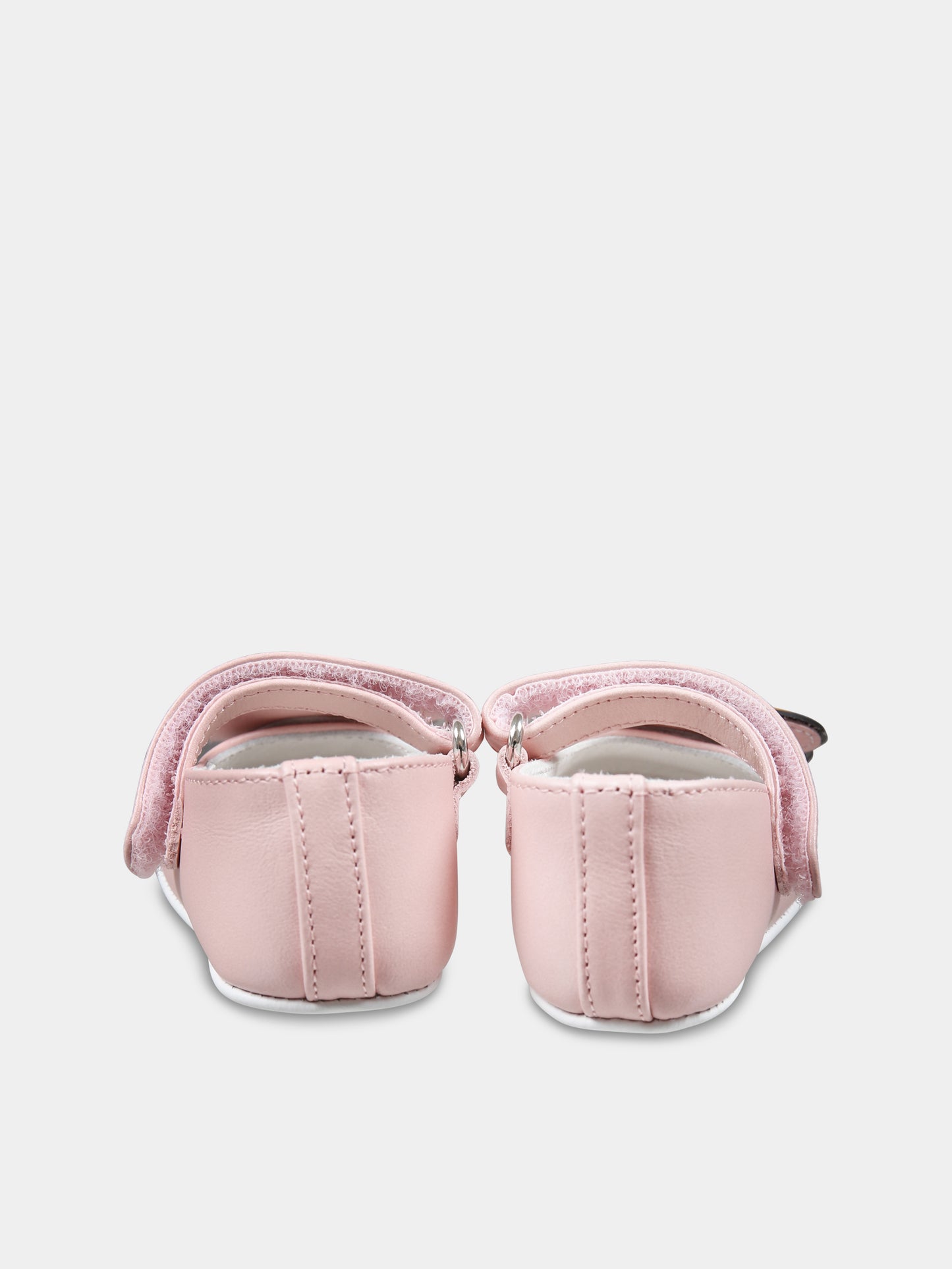 Ballerine rosa per neonata con Teddy Bear,Moschino Kids,80391 ARGENTO