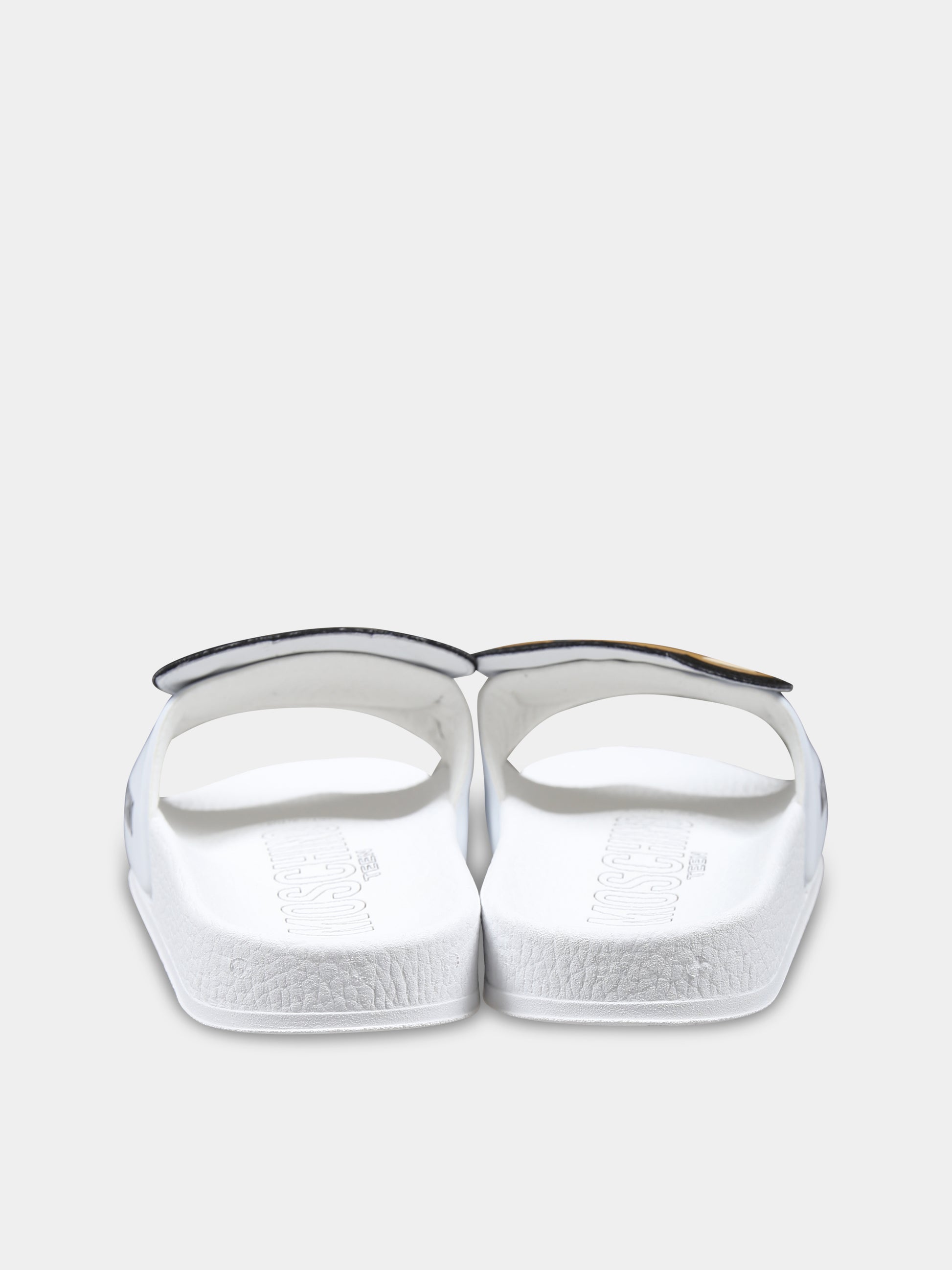 Ciabatte bianche per bambini con Teddy Bear,Moschino Kids,80632 2