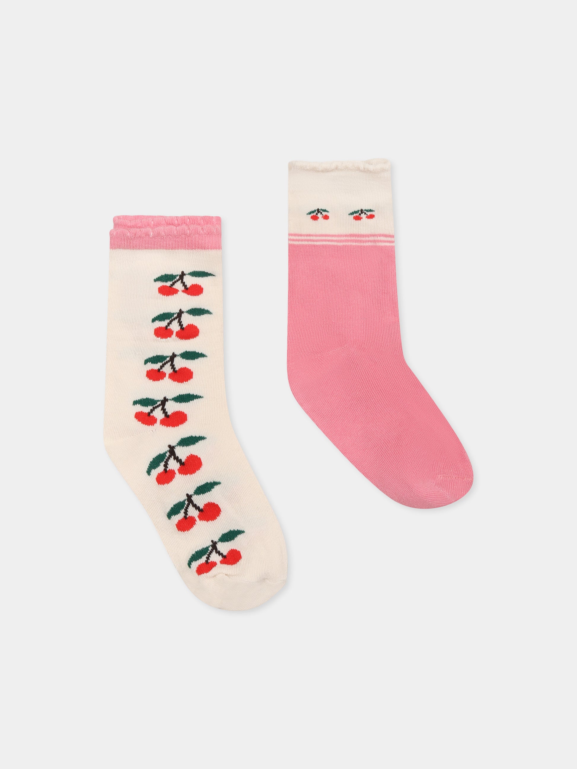 Set calzini multicolor per bambina con ciliegie,Konges Sløjd,KS102758 CHERRY MIX