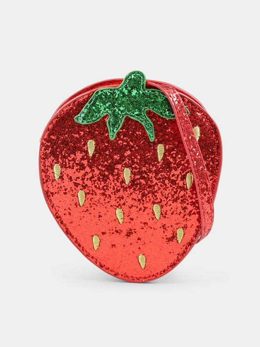 Borsa rossa per bambina con fragola,Konges Sløjd,KS102388 BARBADOS CHERRY