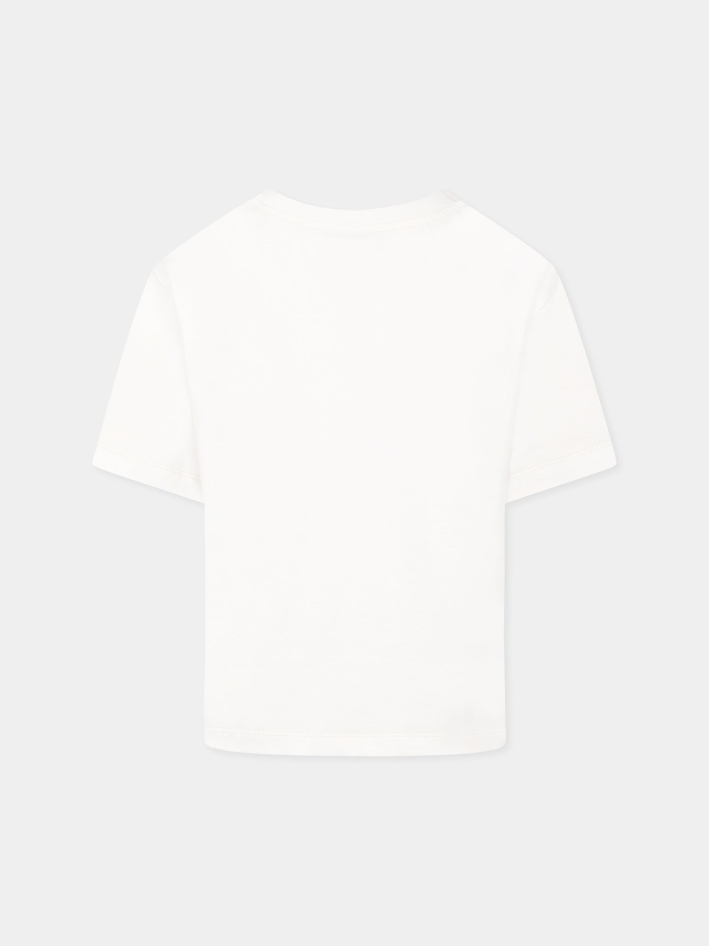 T-shirt bianca per bambina con logo,Philosophy,I1E605 5203 P001