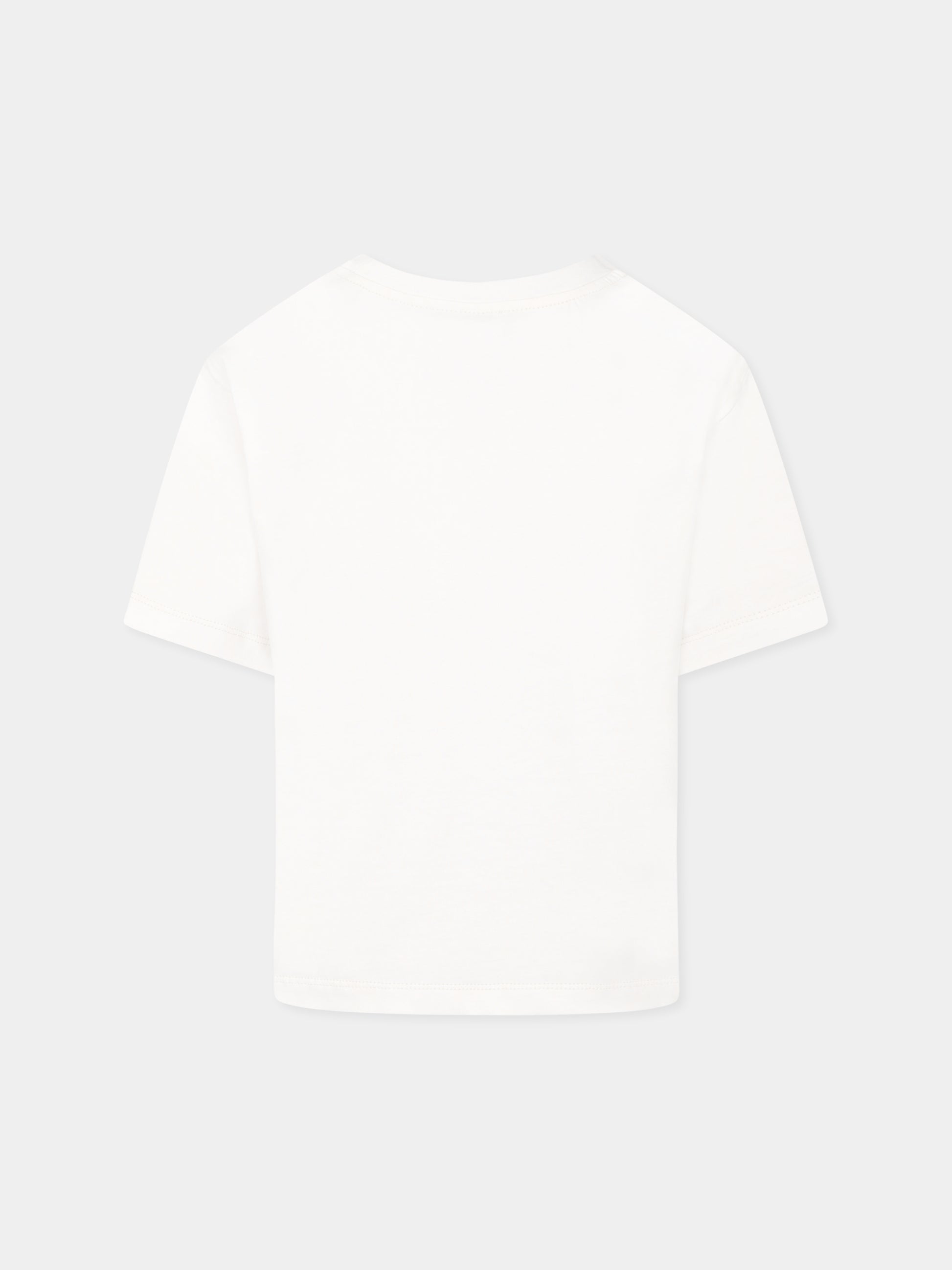 T-shirt bianca per bambina con logo,Philosophy,I1E605 5203 P001