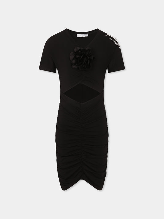 Vestito nero per bambina con logo,Philosophy,I1E903 5211 P050