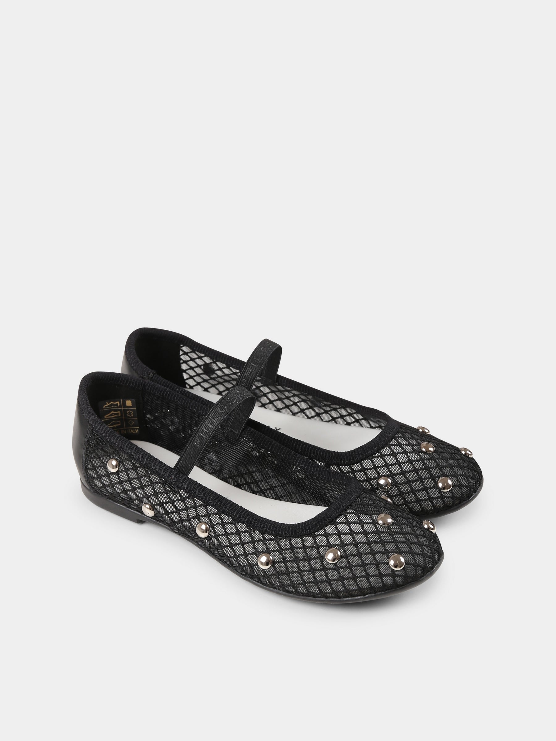 Ballerine nere per bambina con borchie,Philosophy,I8E002 5741 P050
