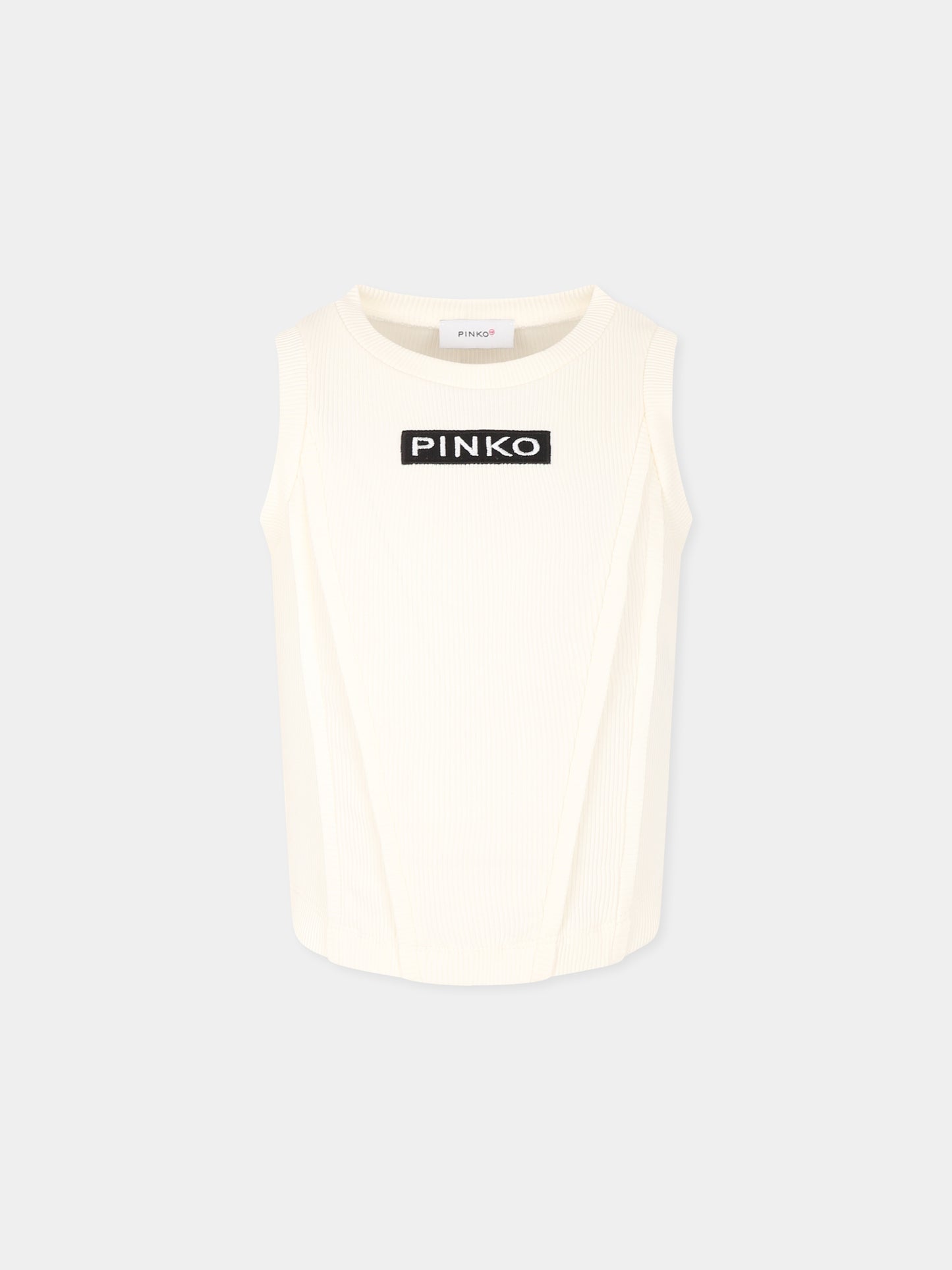 White tank top for girl with logo