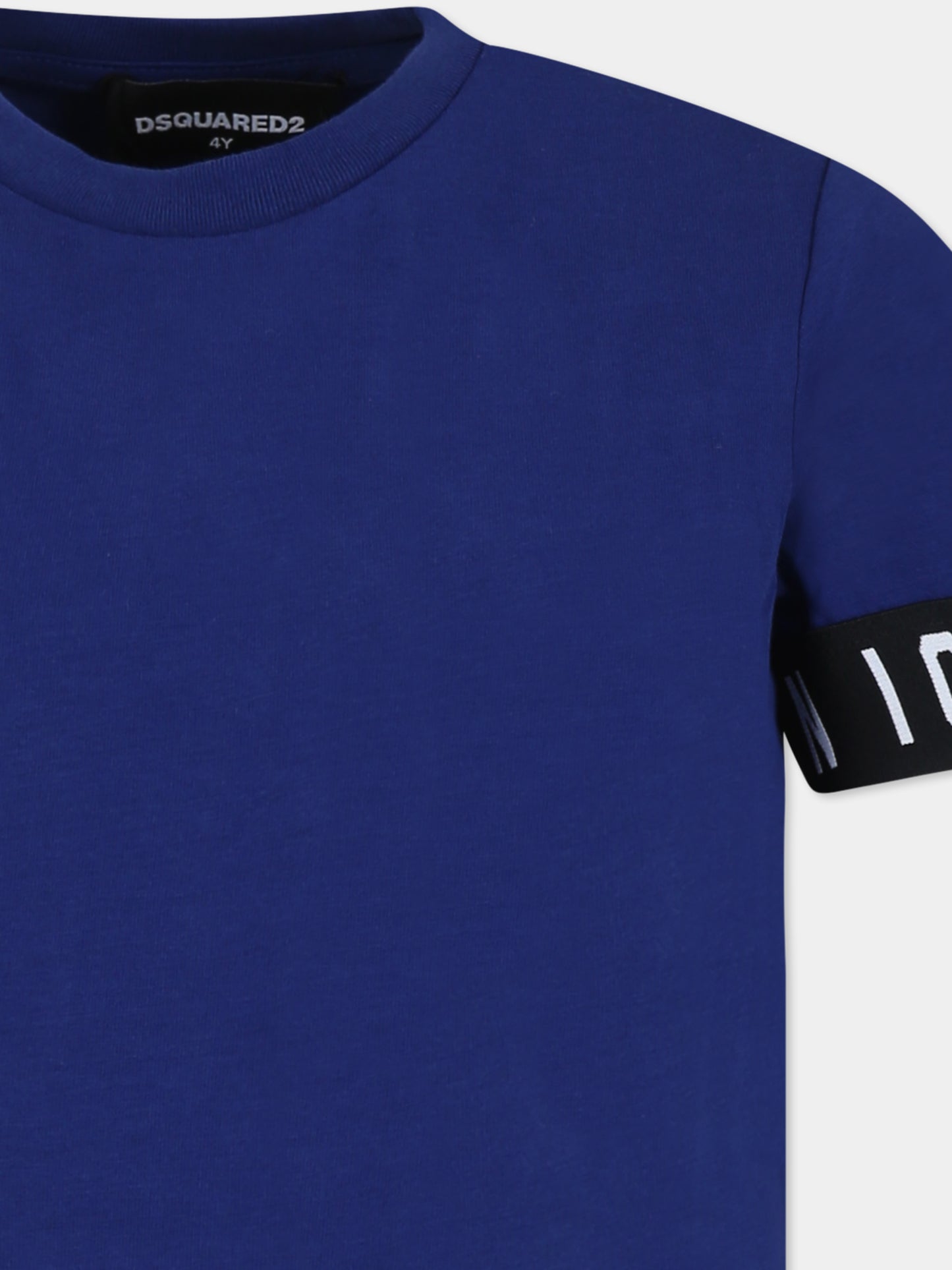 T-shirt blu per bambino con logo,Dsquared2,DQ1085 D008J DQ865