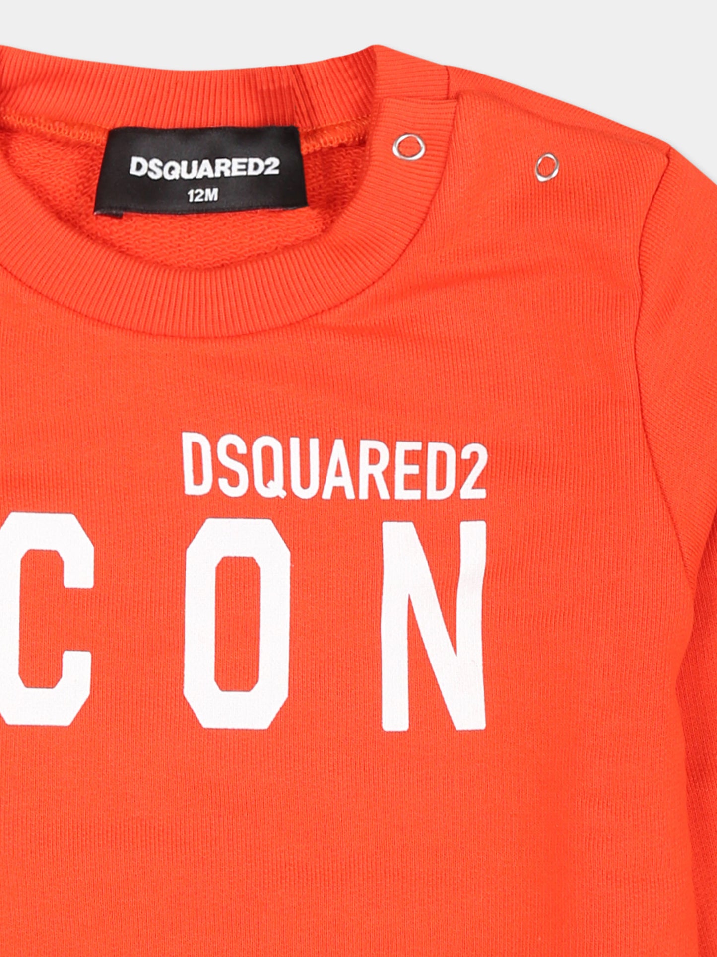 Felpa arancione per neonato con logo,Dsquared2,DQ1690 D003G DQ221