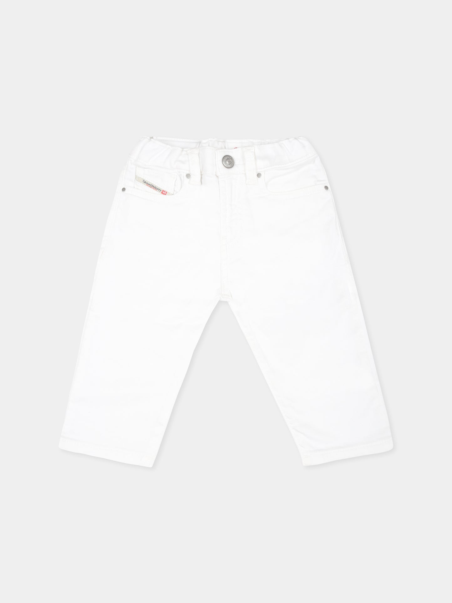 Jeans bianchi per neonati con logo,Diesel,K00322 KXBKU K100