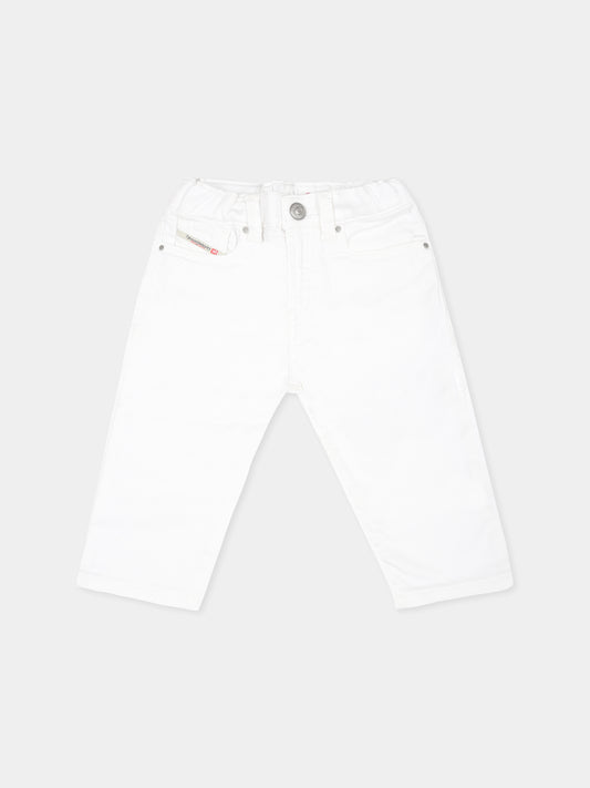 Jeans bianchi per neonati con logo,Diesel,K00322 KXBKU K100