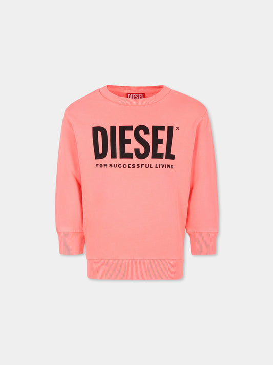 Felpa fucsia per bambini con logo,Diesel,J01903 KYAYC K347