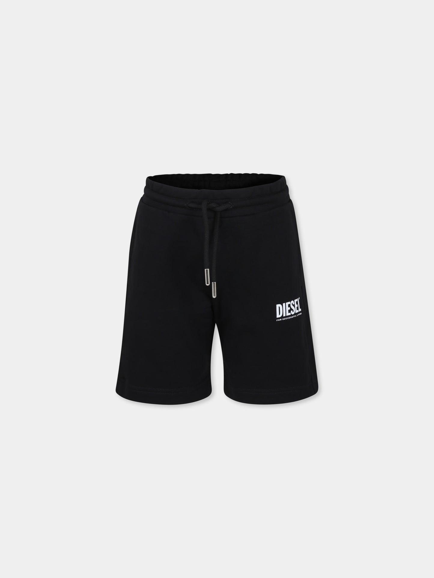 Pantaloni neri per bambino con logo,Diesel,J01733 KYAVF K900