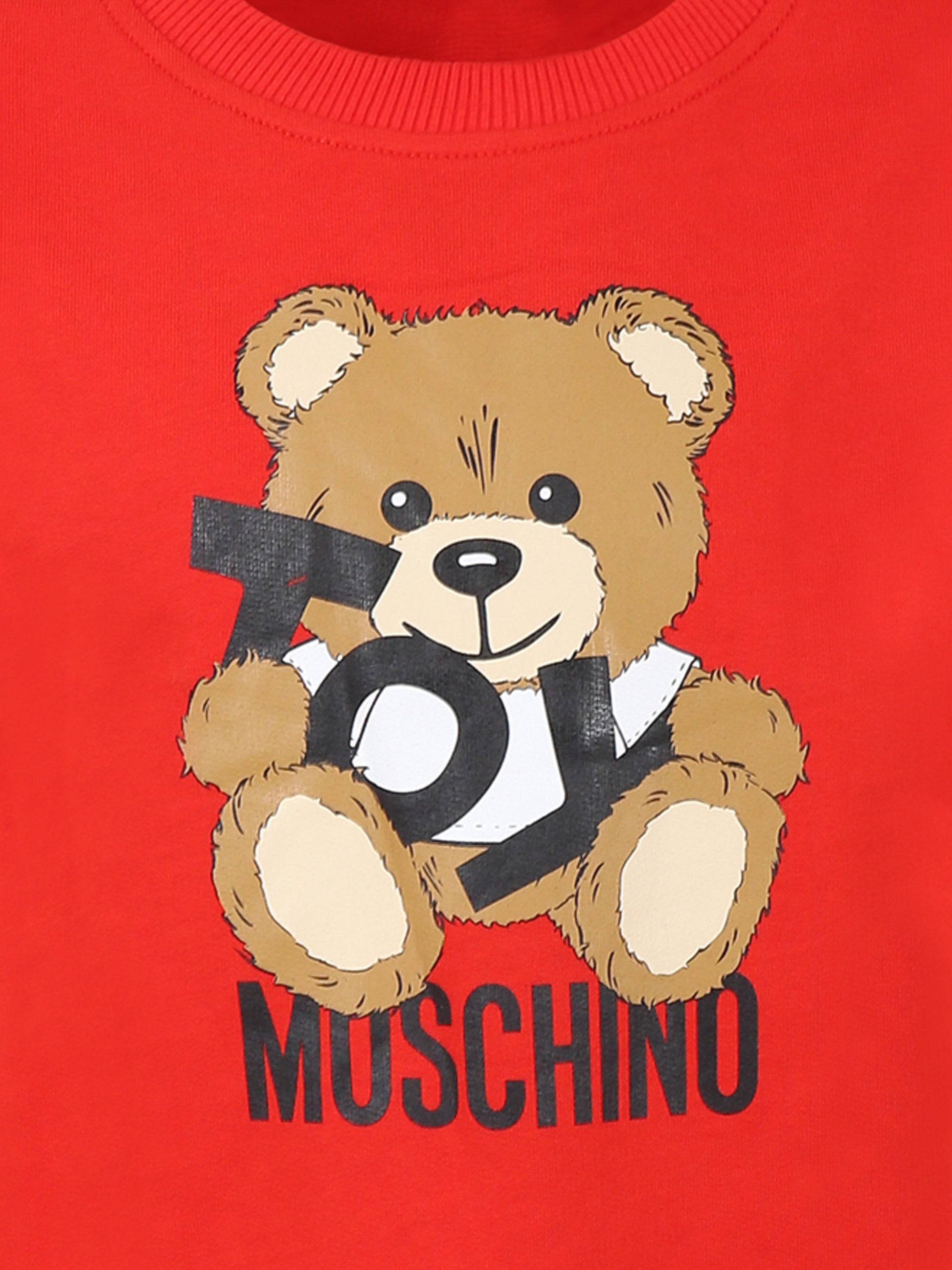Vestito rosso per bambina con Teddy Bear,Moschino Kids,HDV0GB LCA19 50109