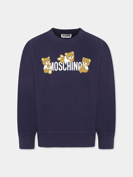 Blue sweatshirt for kid with Teddy Bears