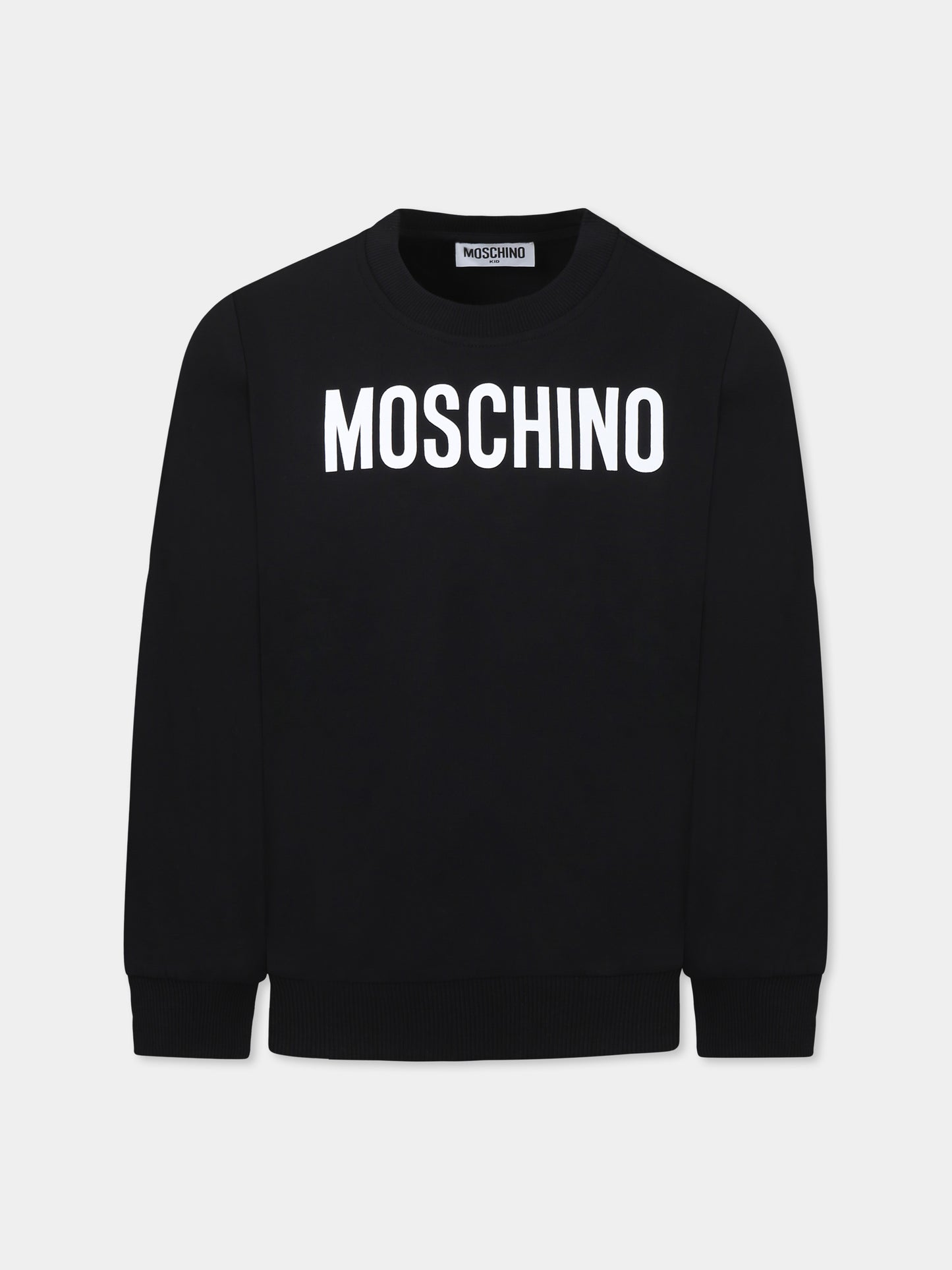 Felpa nera per bambini con logo,Moschino Kids,HUF094 LDA11 60100