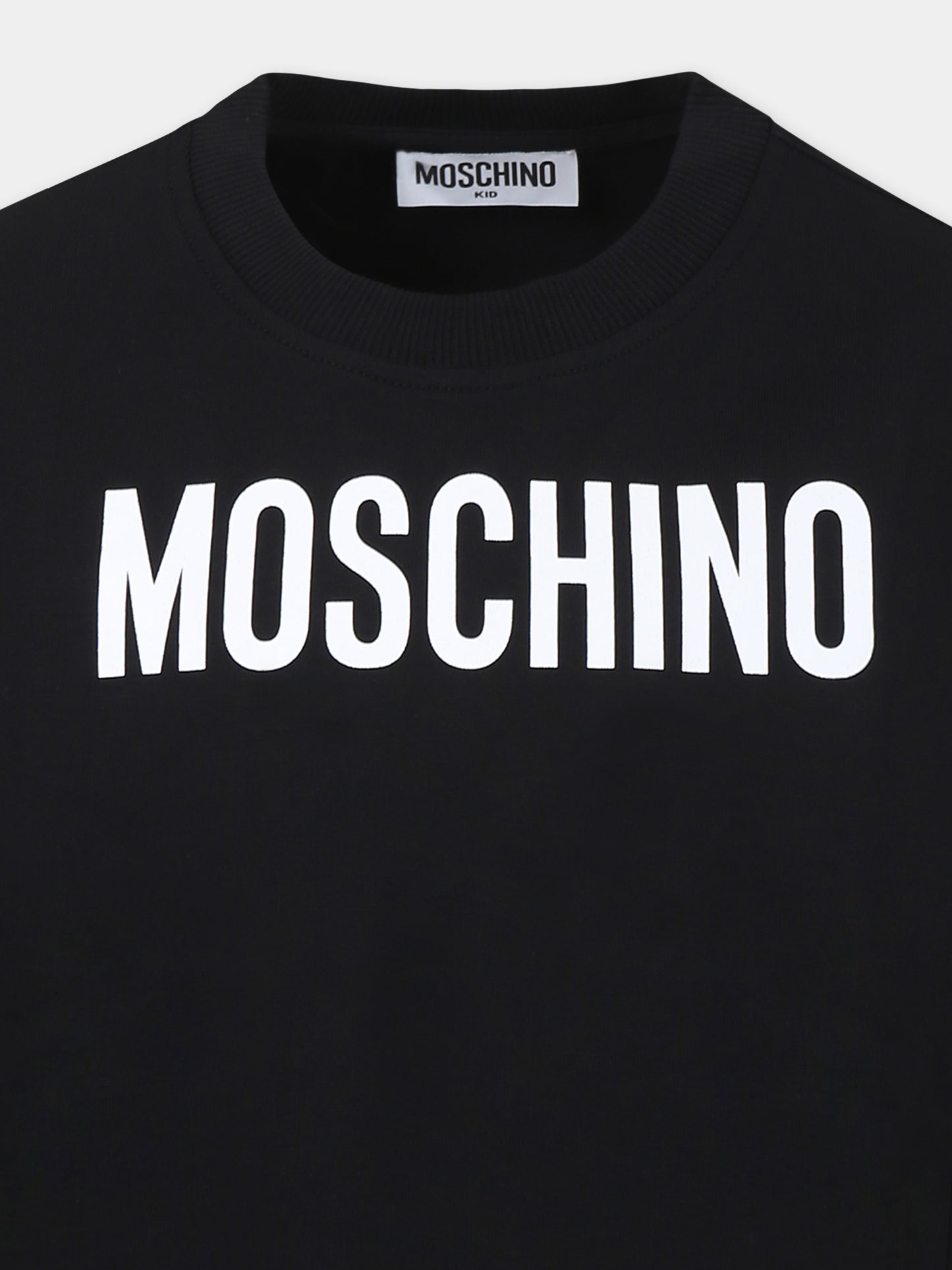 Felpa nera per bambini con logo,Moschino Kids,HUF094 LDA11 60100