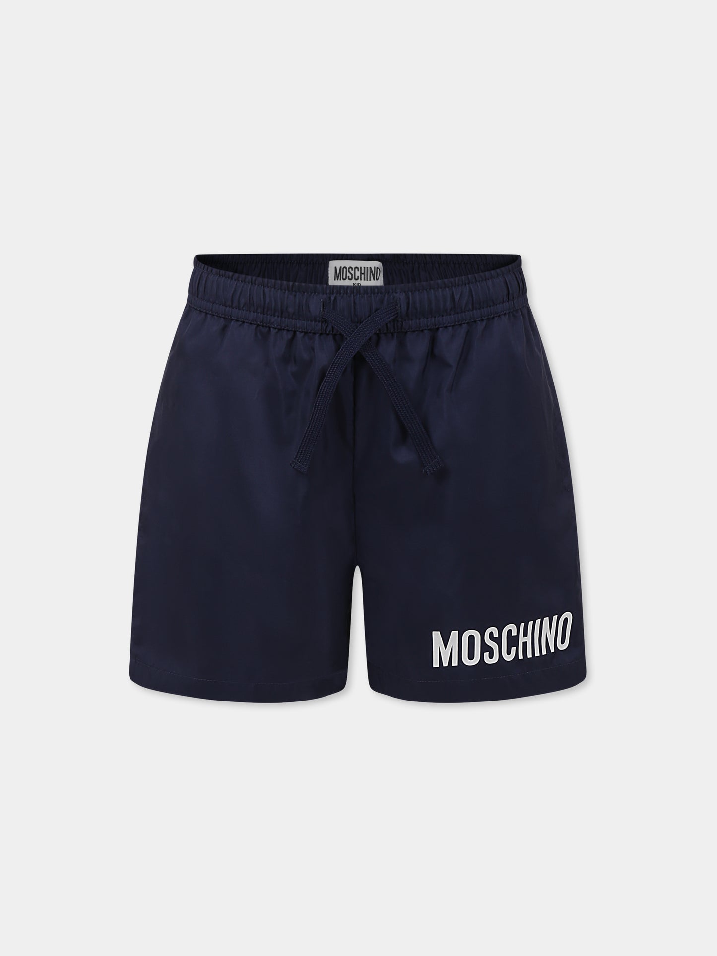 Boxer mare blu per bambino con logo,Moschino Kids,HUL01J LKA02 40016