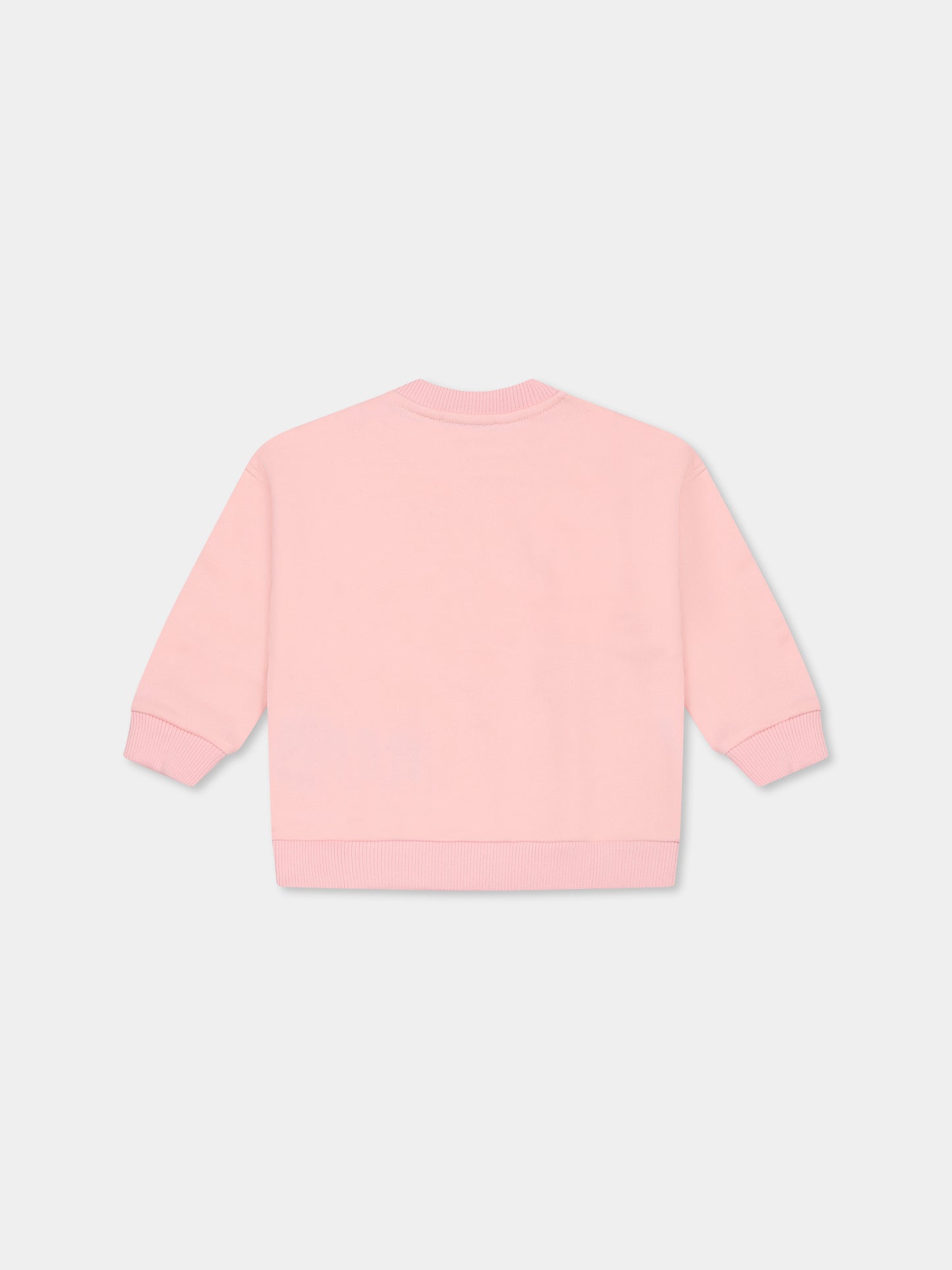 Pink sweatshirt for baby girl with Teddy Bear