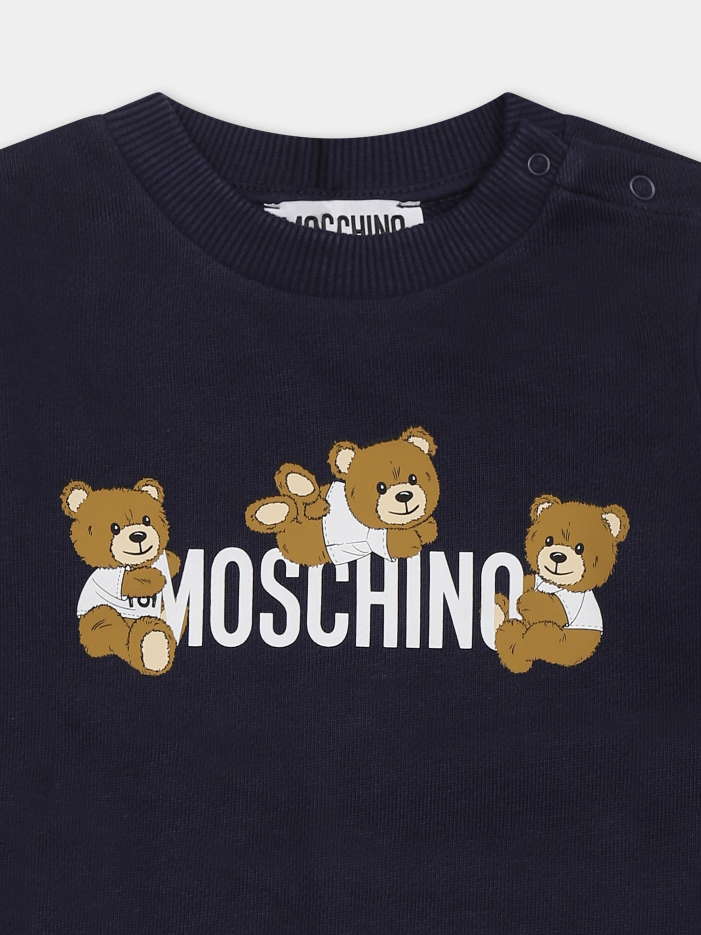 Blue sweatshirt for babykids with Teddy Bears