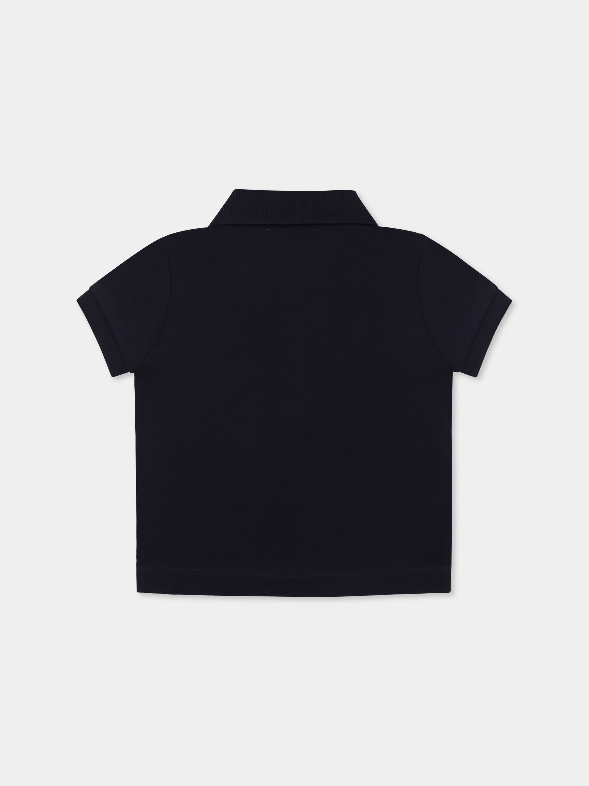 Polo blu per neonato con Teddy Bear,Moschino Kids,M9M01P LFA01 40016