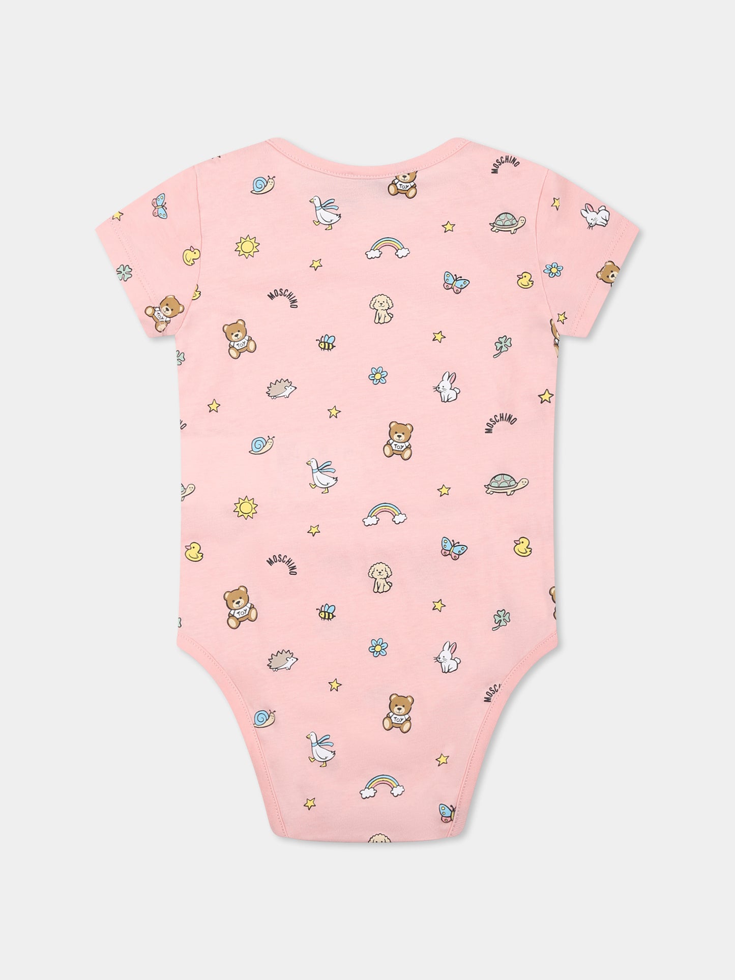 Set body rosa per neonata con Teddy Bear e stampa,Moschino Kids,M9Y017 LABA6 50209