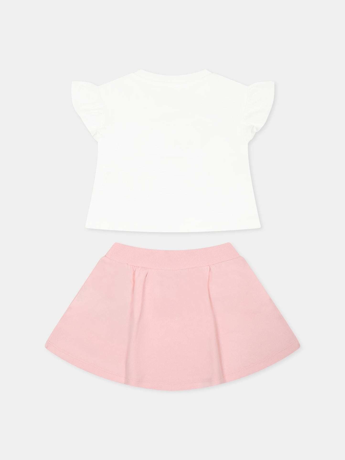 Completo multicolor per neonata con Teddy Bear e cuore,Moschino Kids,MDG01G LAA40 84324