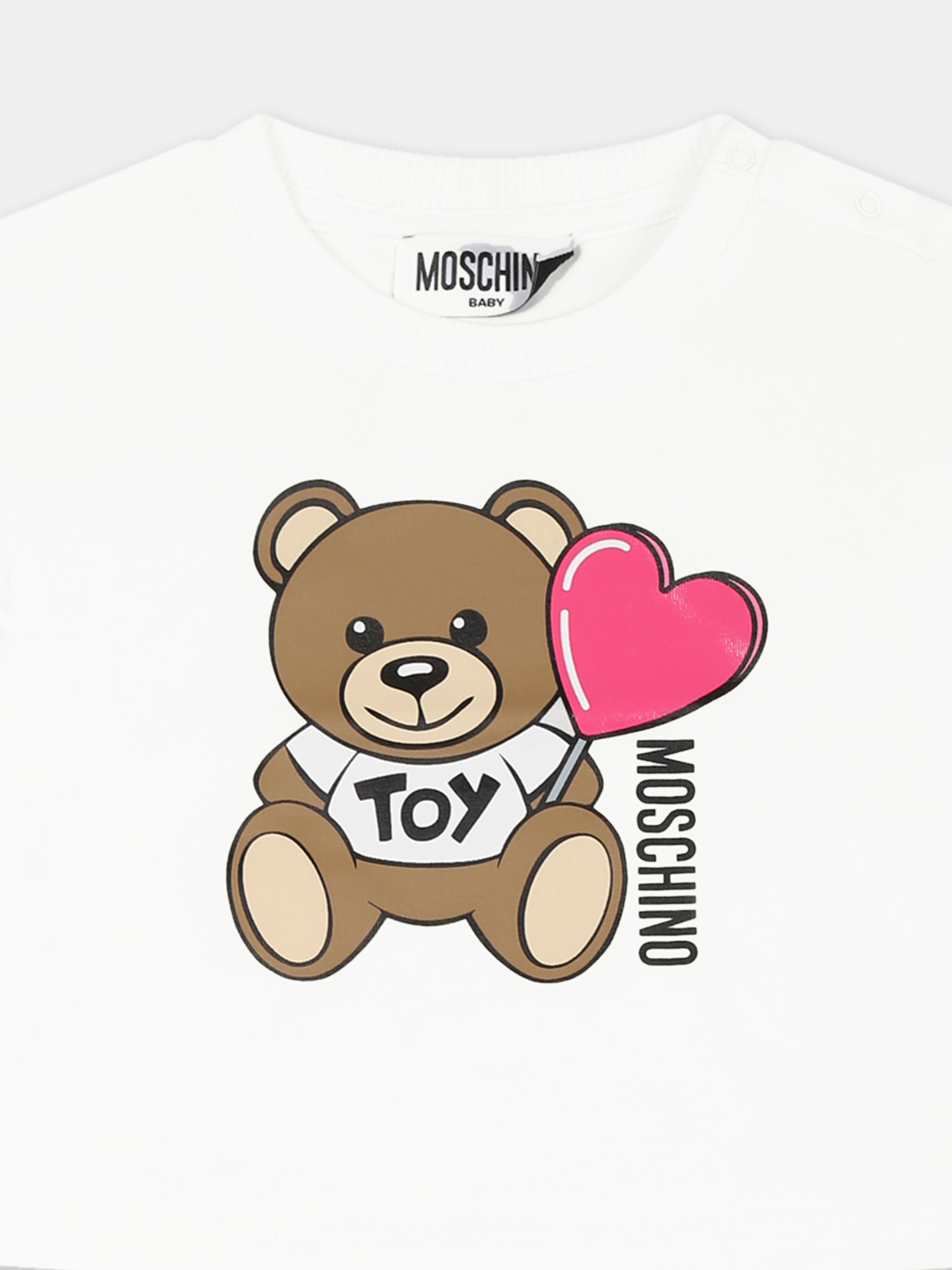 Completo multicolor per neonata con Teddy Bear e cuore,Moschino Kids,MDG01G LAA40 84324