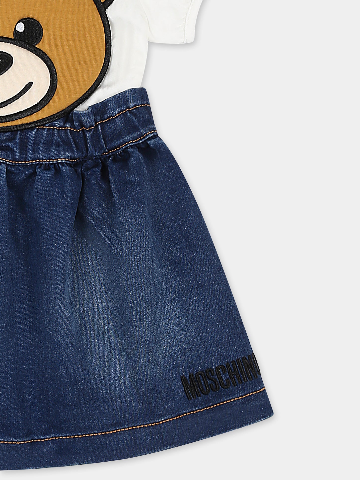 Completo blu per neonata con Teddy Bear,Moschino Kids,MDG01K LXE43 10063