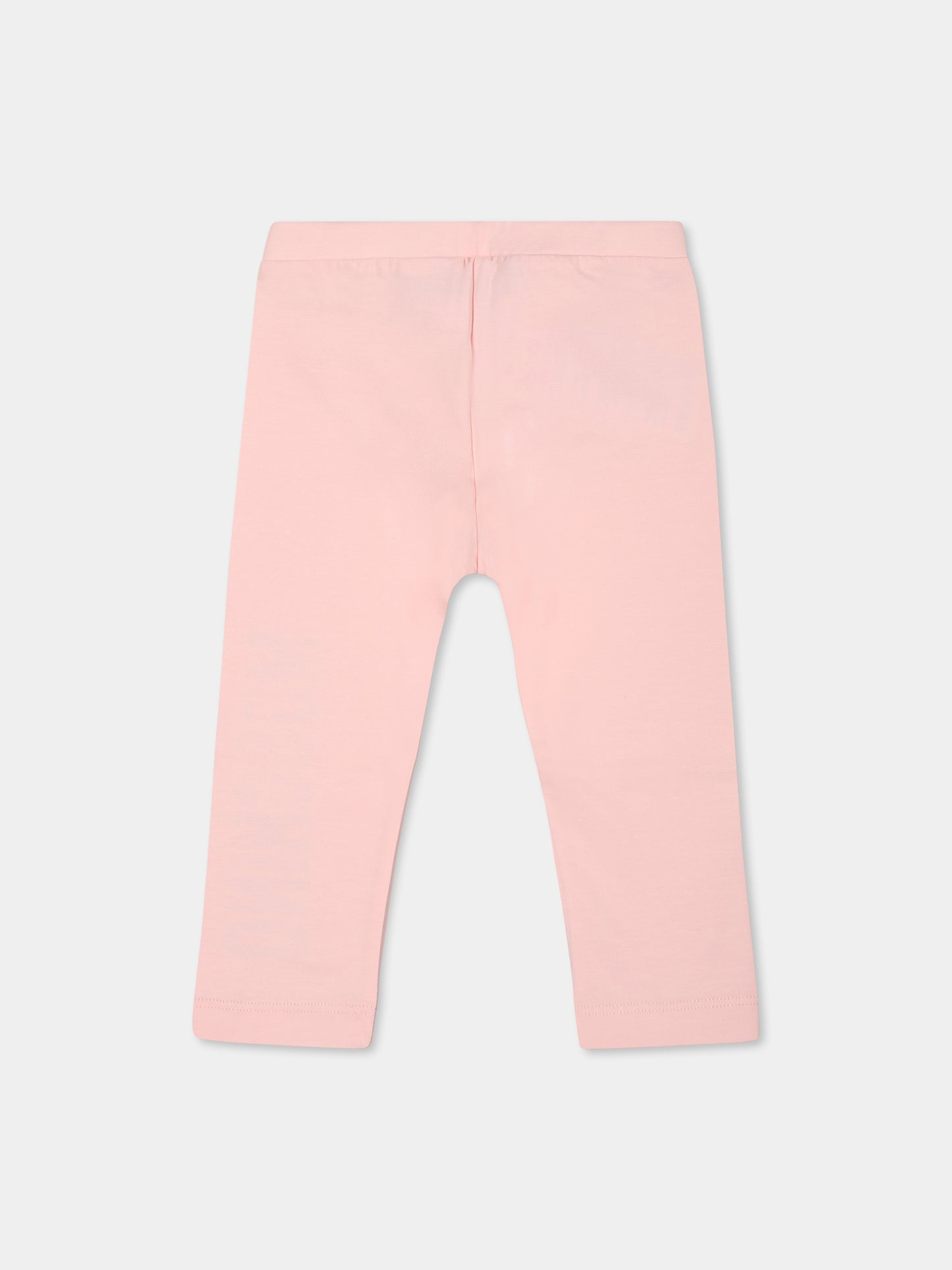 Leggings rosa per neonata con logo,Moschino Kids,MDP03D LBA00 50209