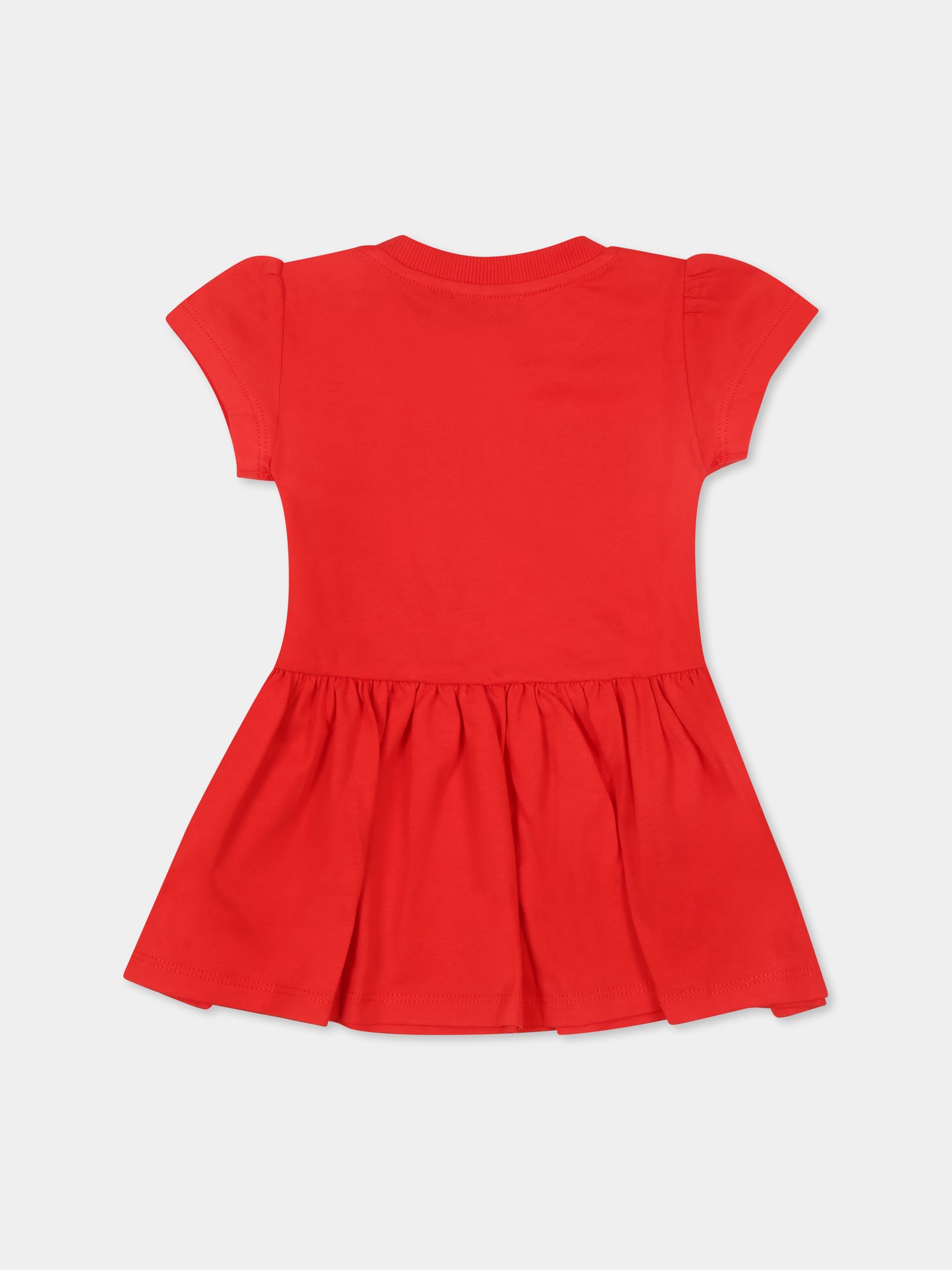 Red dress for baby girl with logo