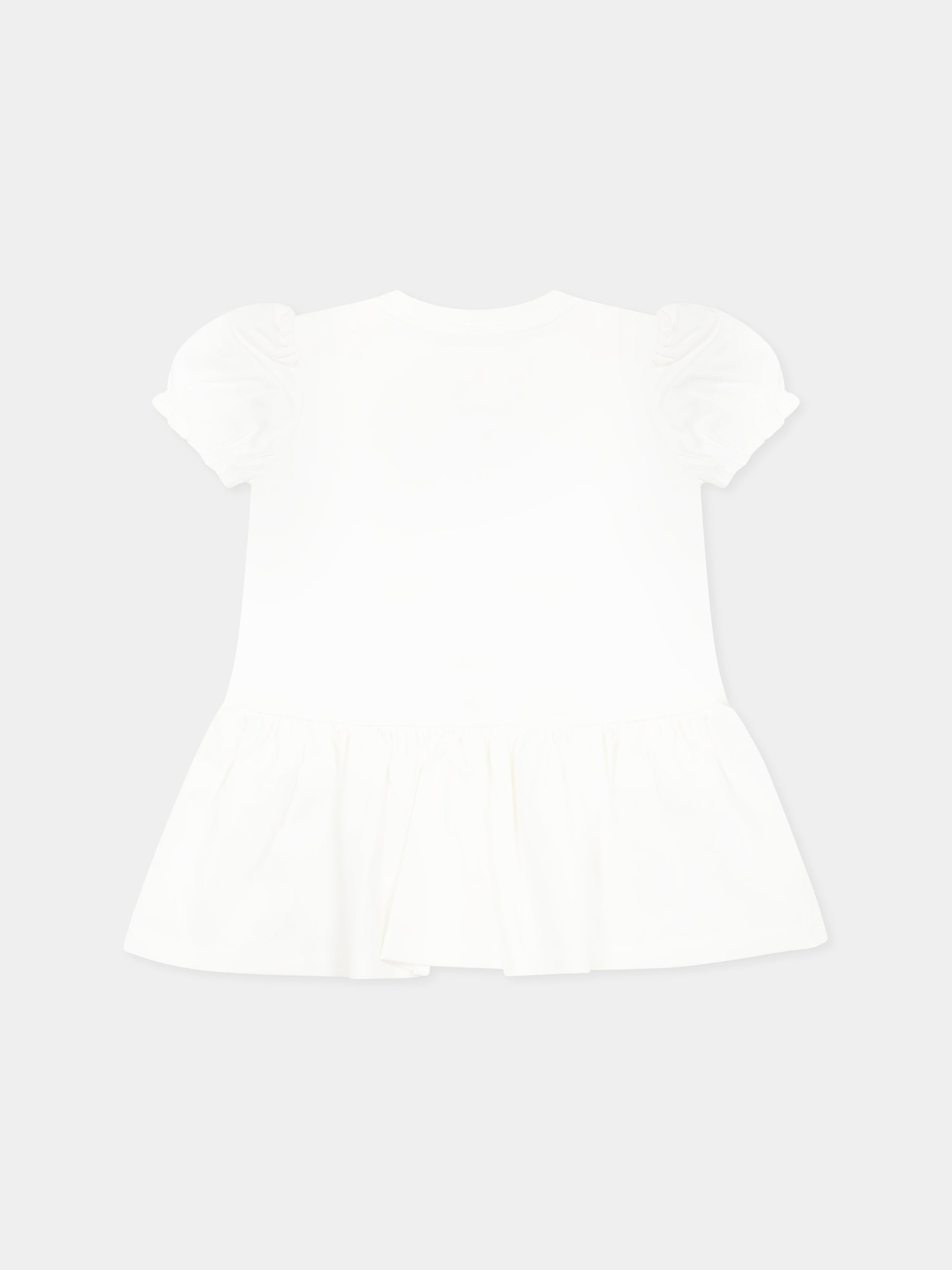 Vestito avorio per neonata con Teddy Bear,Moschino Kids,MDV0CK LBA00 10063