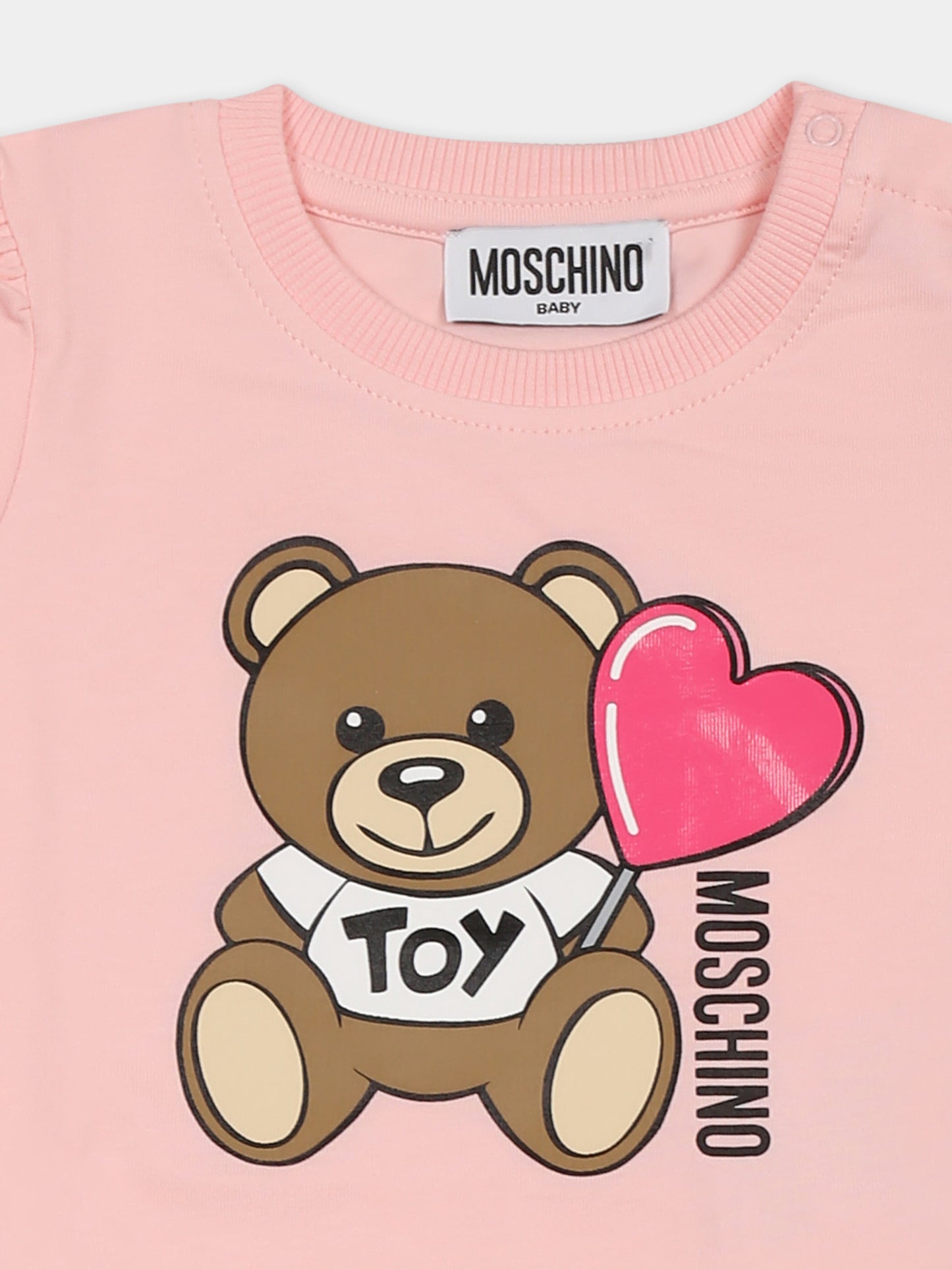 Vestito rosa per neonata con Teddy Bear,Moschino Kids,MDV0CK LBA00 50209