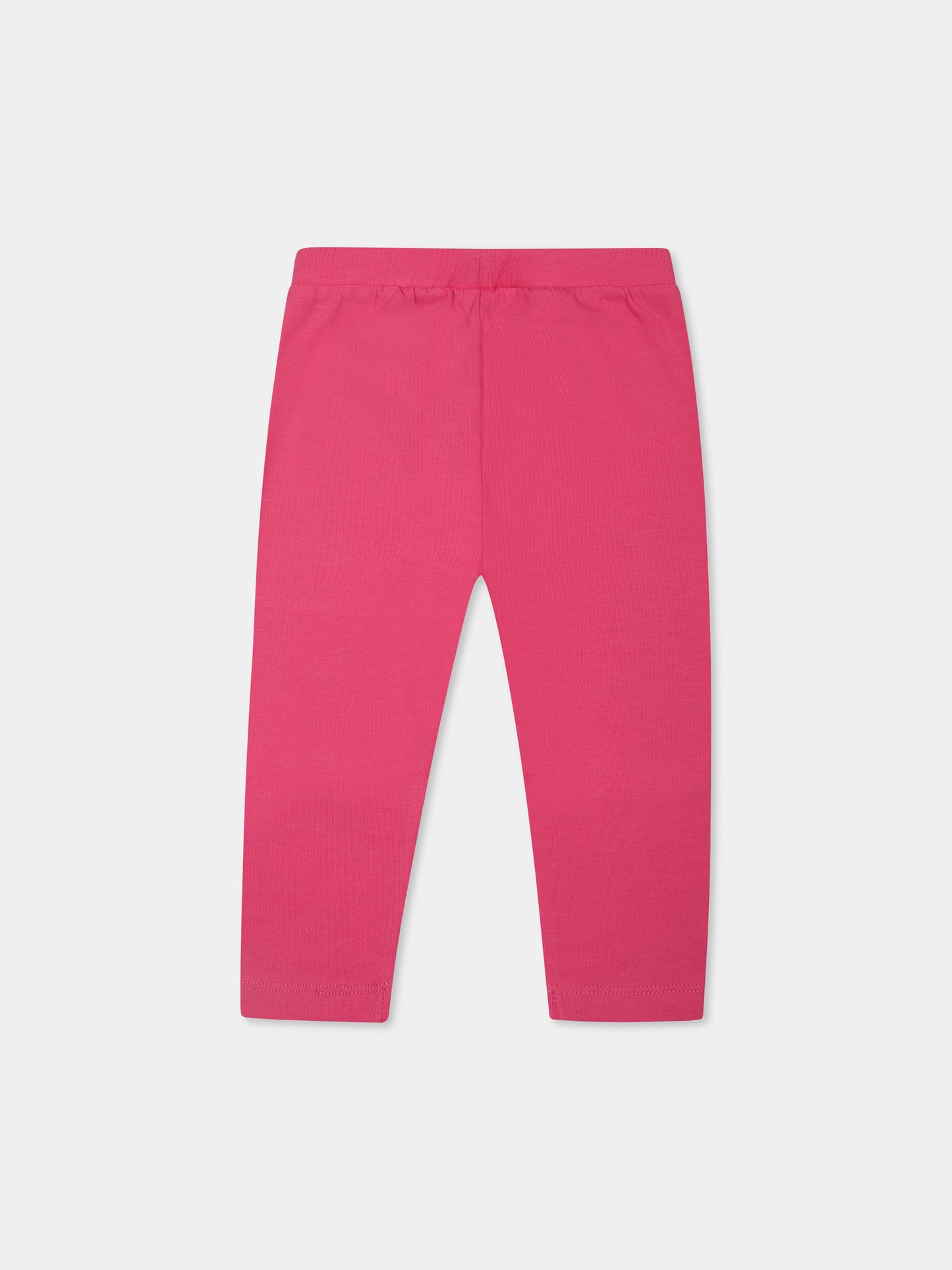 Fuchsia legging for baby girl with Teddy Bear