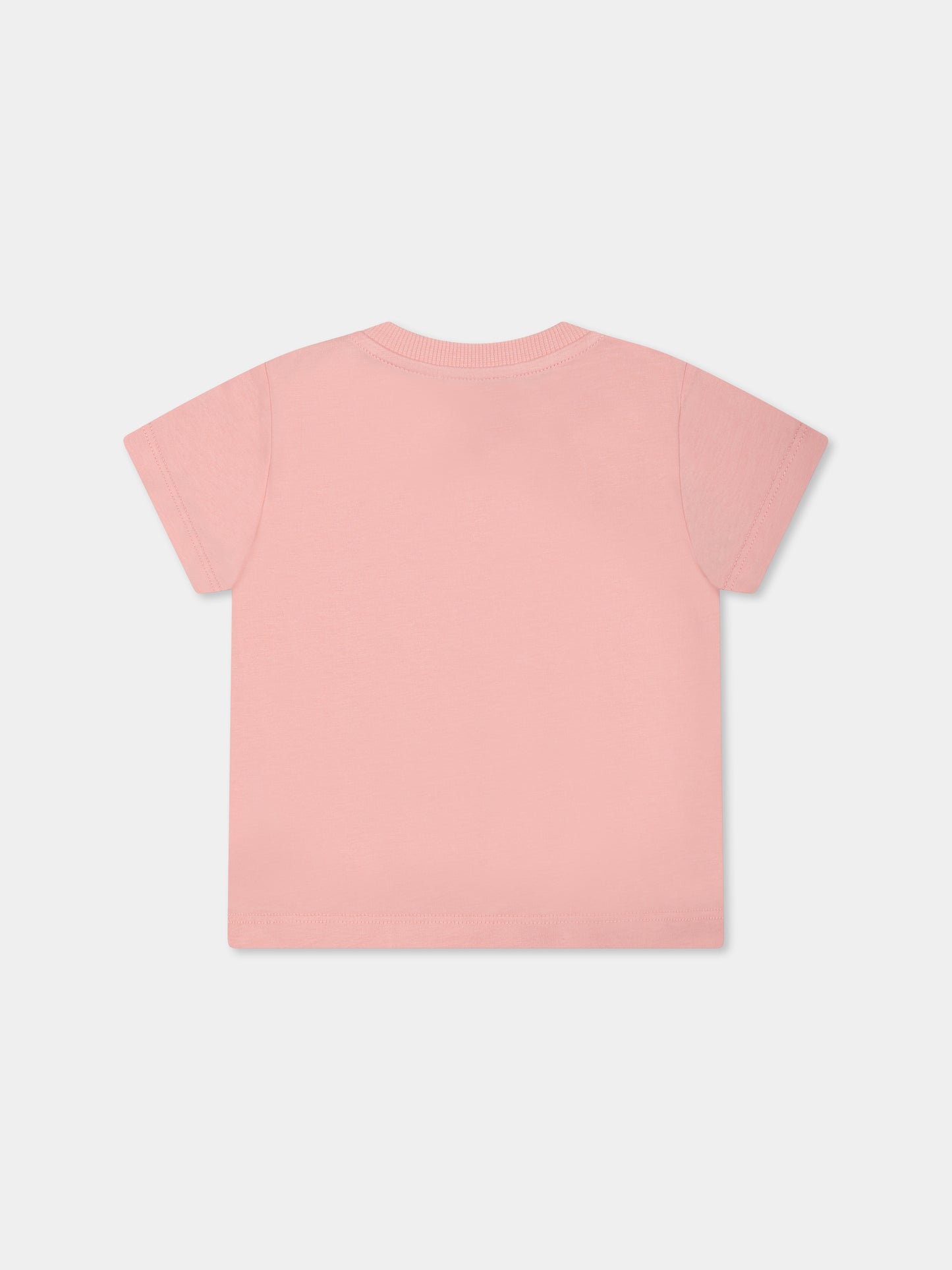 T-shirt rosa per neonata con Teddy Bear,Moschino Kids,MNM047 LAA03 50209