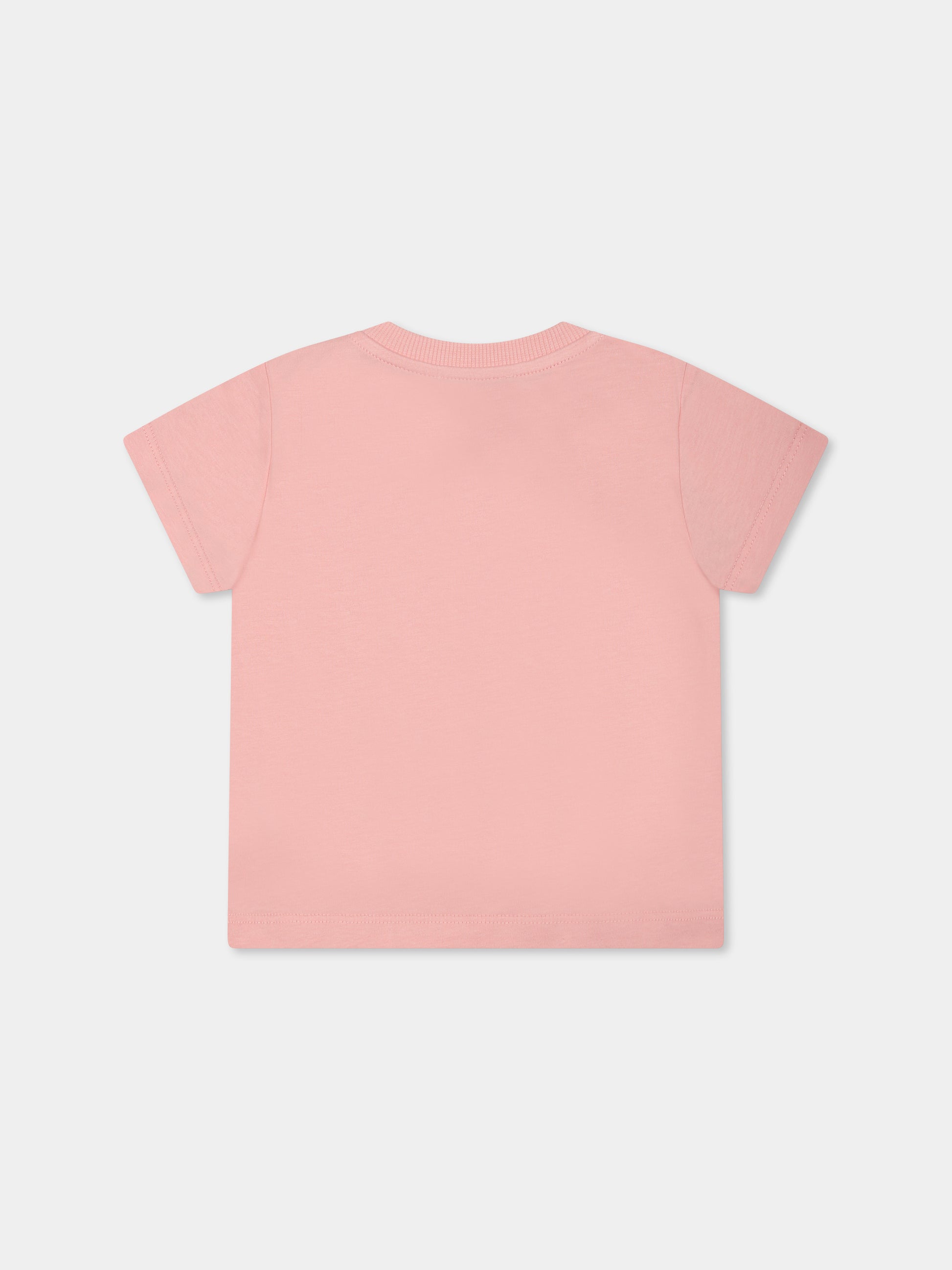 T-shirt rosa per neonata con Teddy Bear,Moschino Kids,MNM047 LAA03 50209