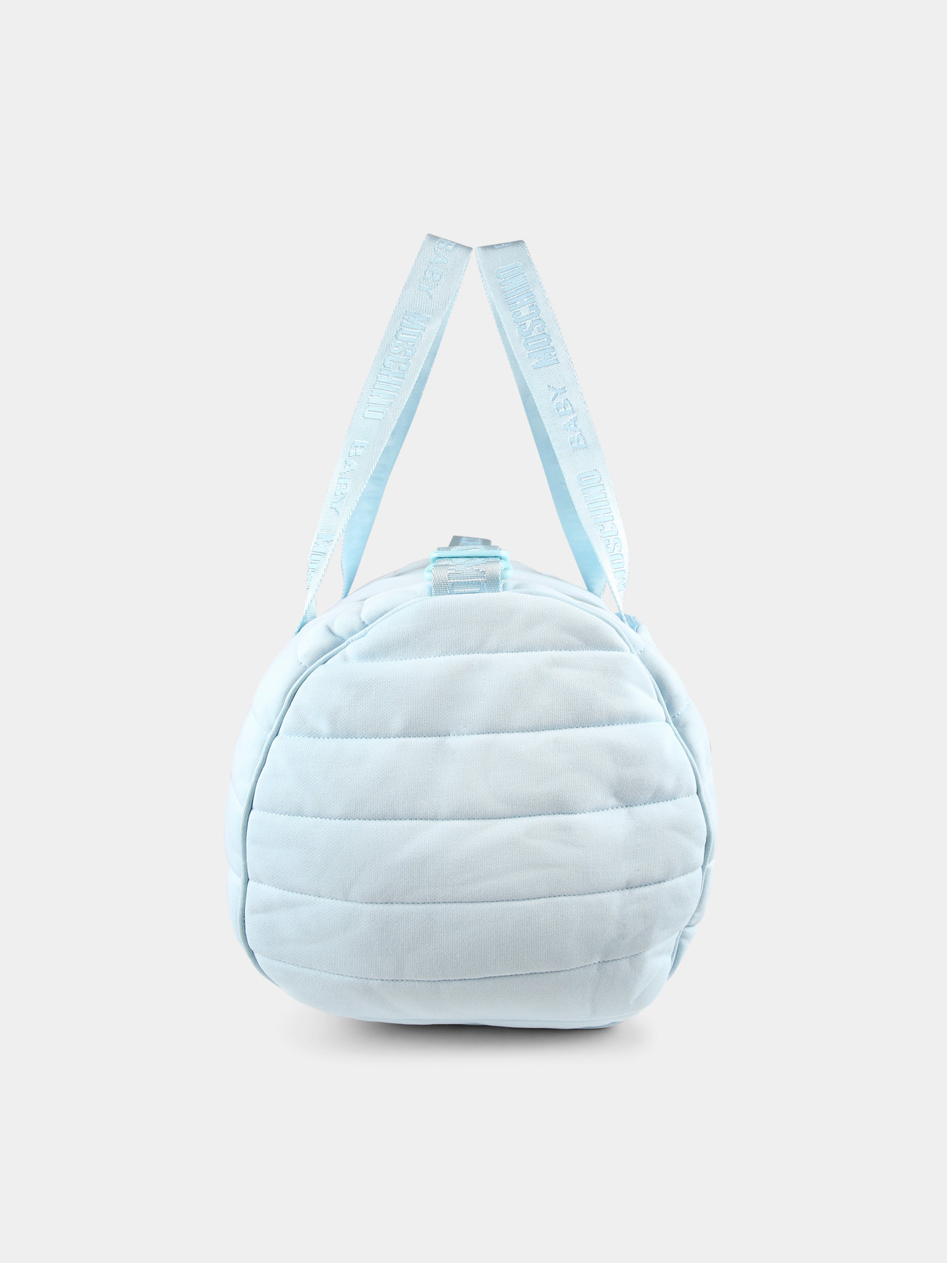 Borsa mamma celeste per neonato con Teddy Bear e arcobaleno,Moschino Kids,MPX03P LCA26 40304