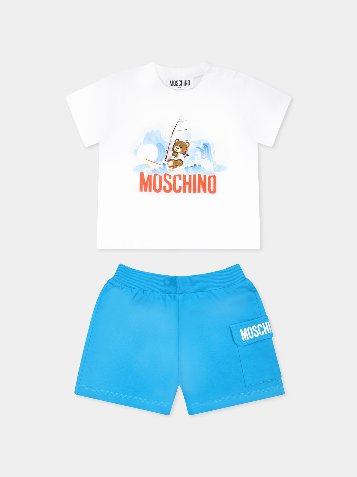 Multicolor suit for baby boy with Teddy Bear