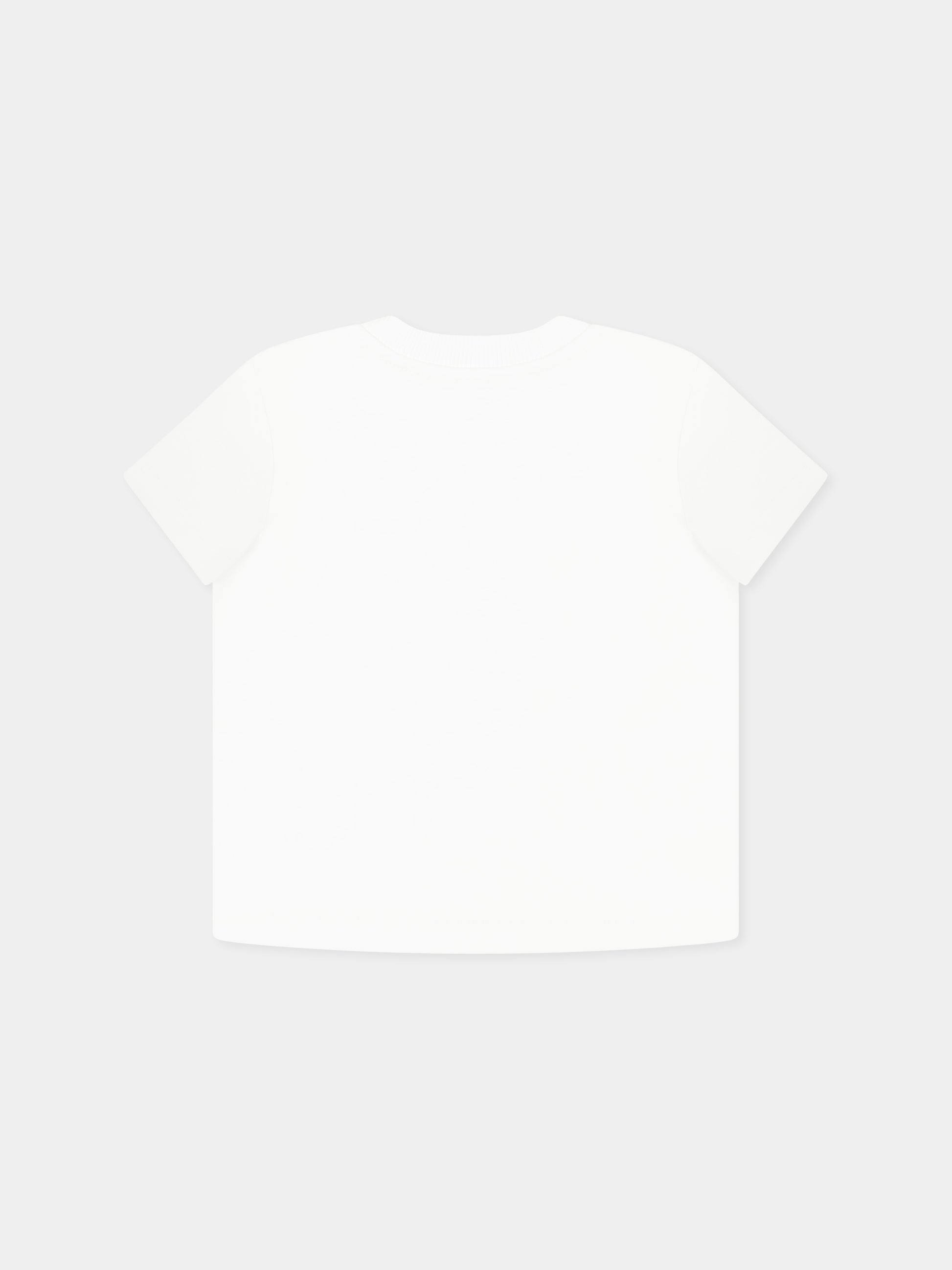 T-shirt bianca per neonati con logo,Moschino Kids,MUM04F LAA02 10101
